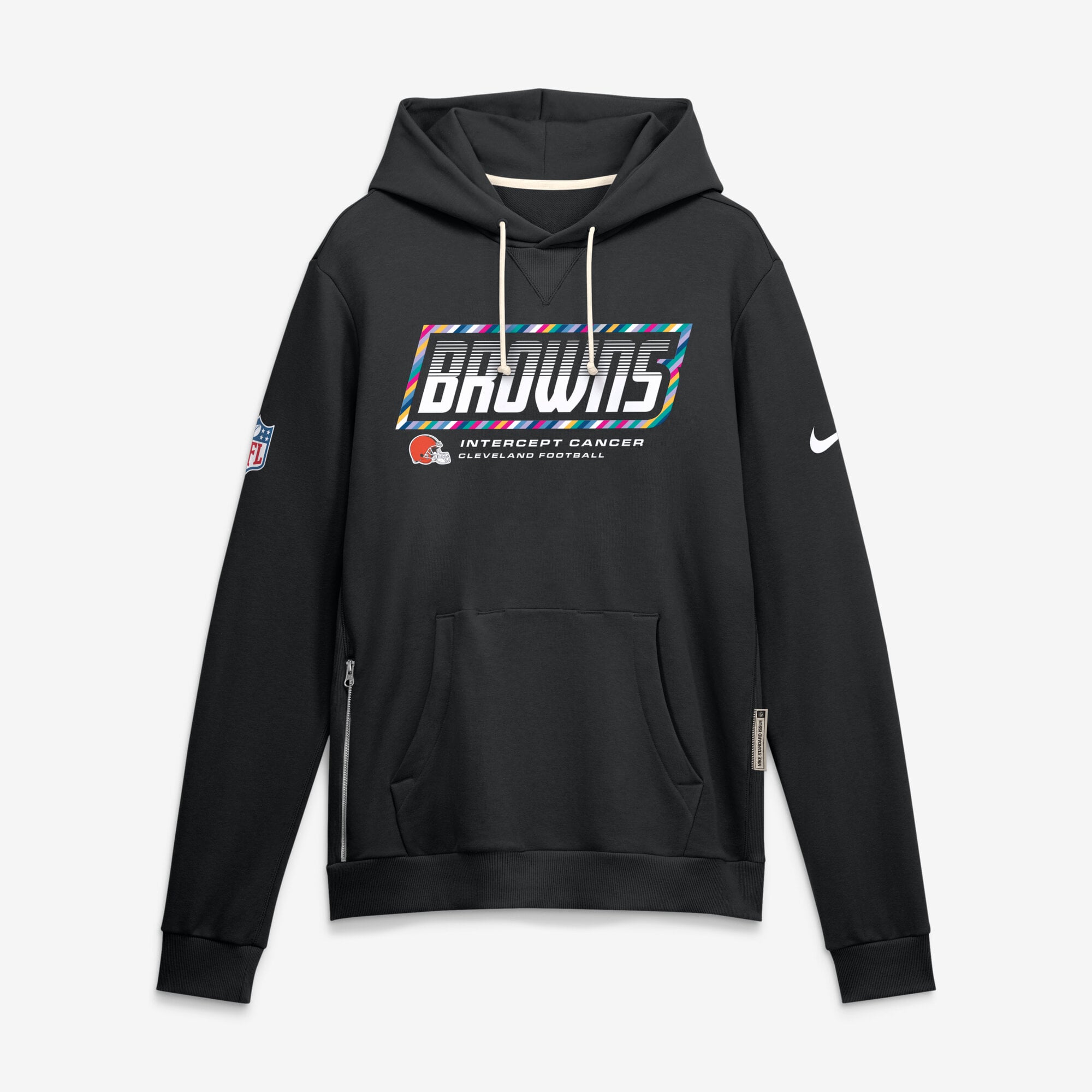 Men's Nike Black Cleveland Browns 2026 NFL Crucial Catch Sideline Standard Issue Dri-FIT Pullover Hoodie