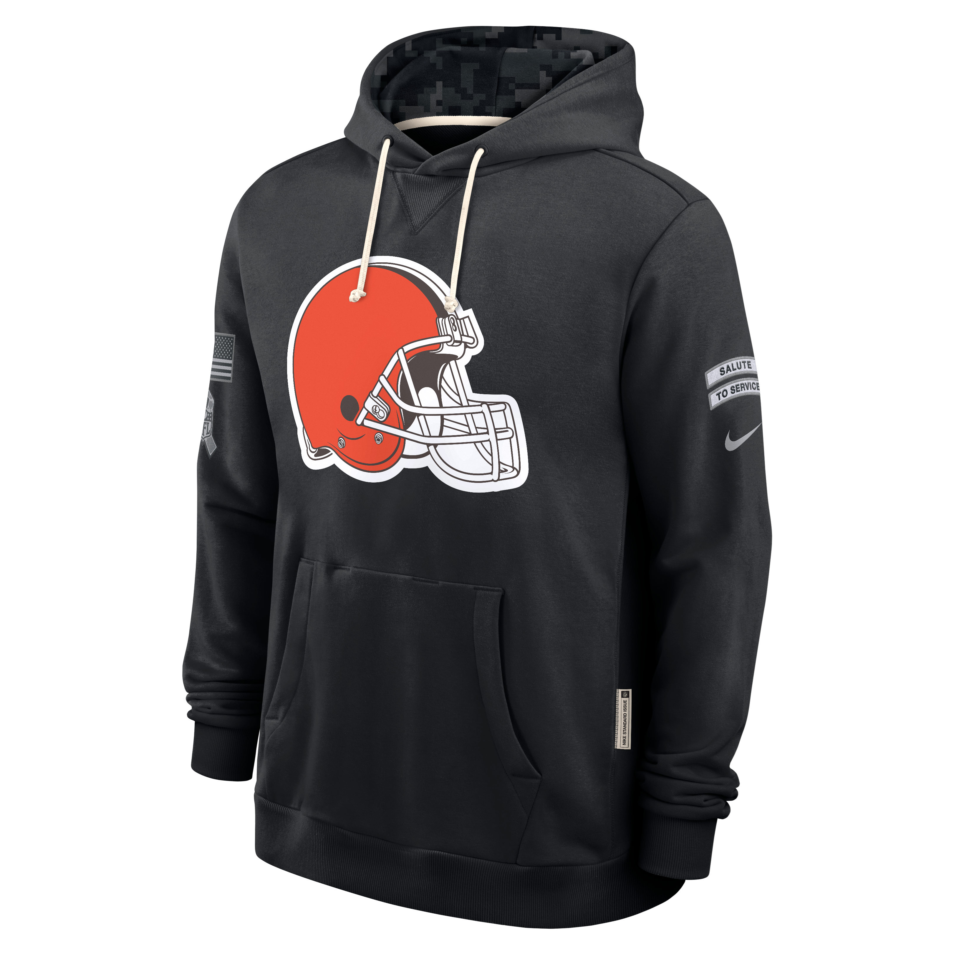Sweat à capuche Nike noir Cleveland Browns 2026 Salute to Service Sideline Dri-FIT pour homme