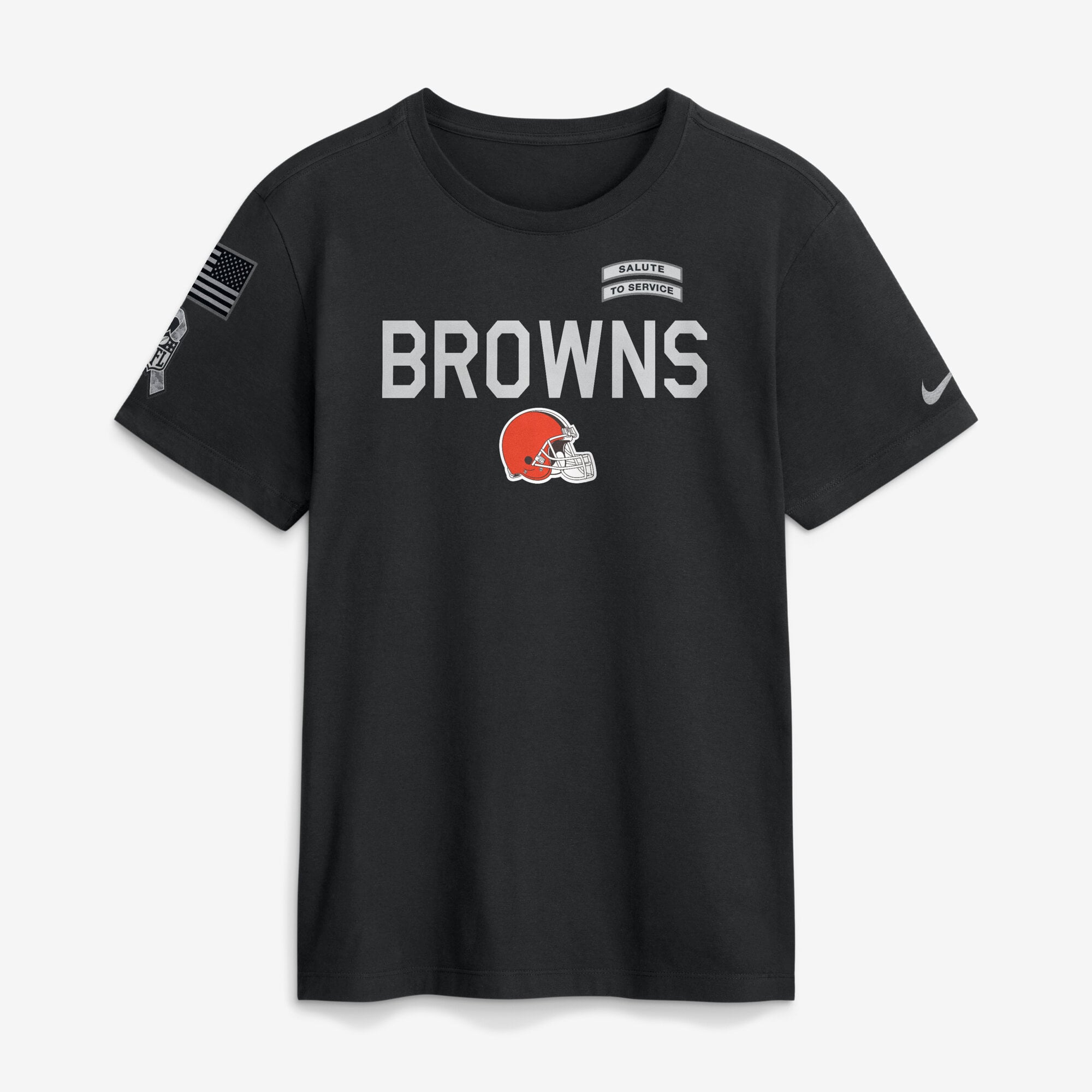T-shirt Nike Dri-FIT noir pour homme Cleveland Browns 2026 Salute to Service Sideline