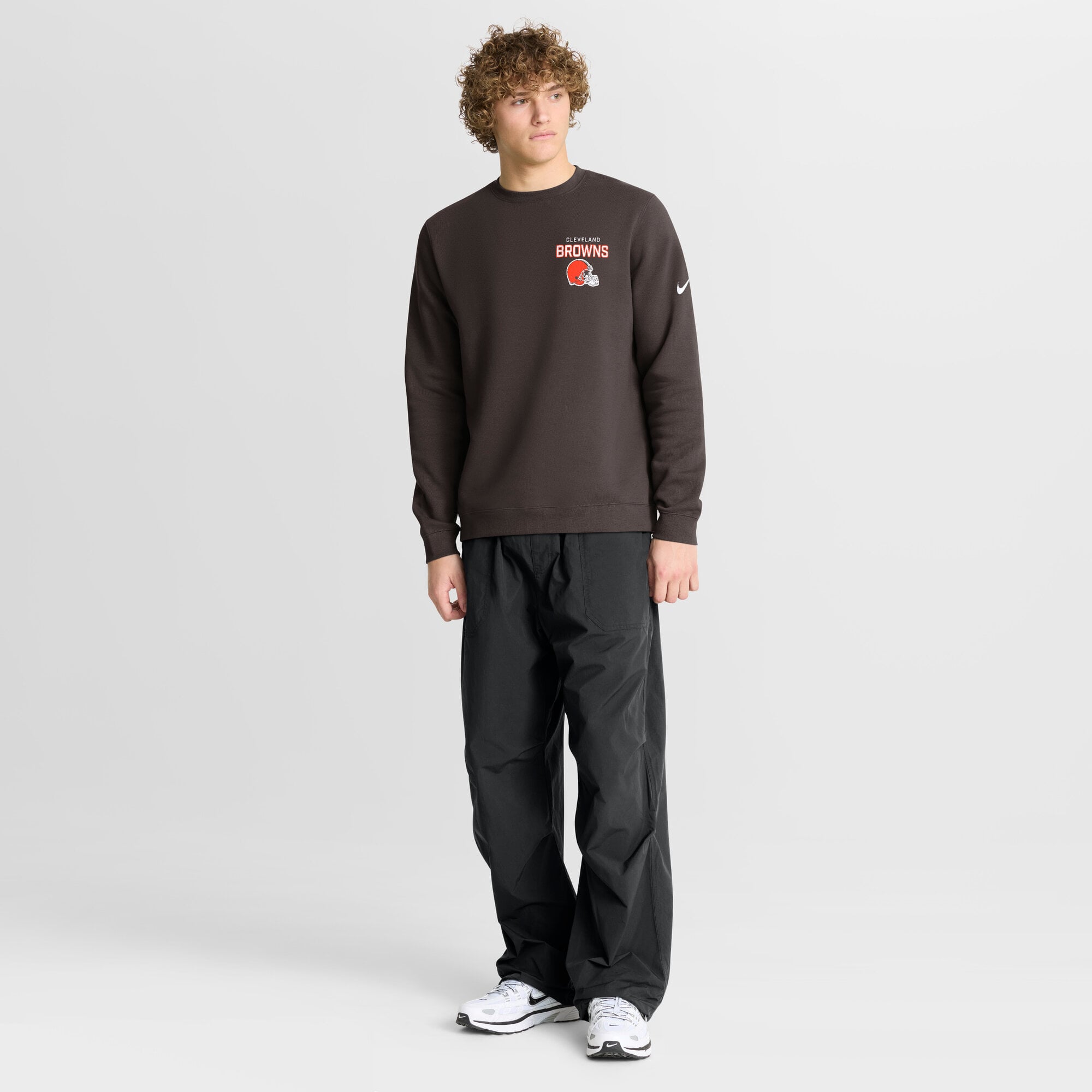 Men's Nike Brown Cleveland Browns Primetime Club Fleece Pullover Sweatshirt