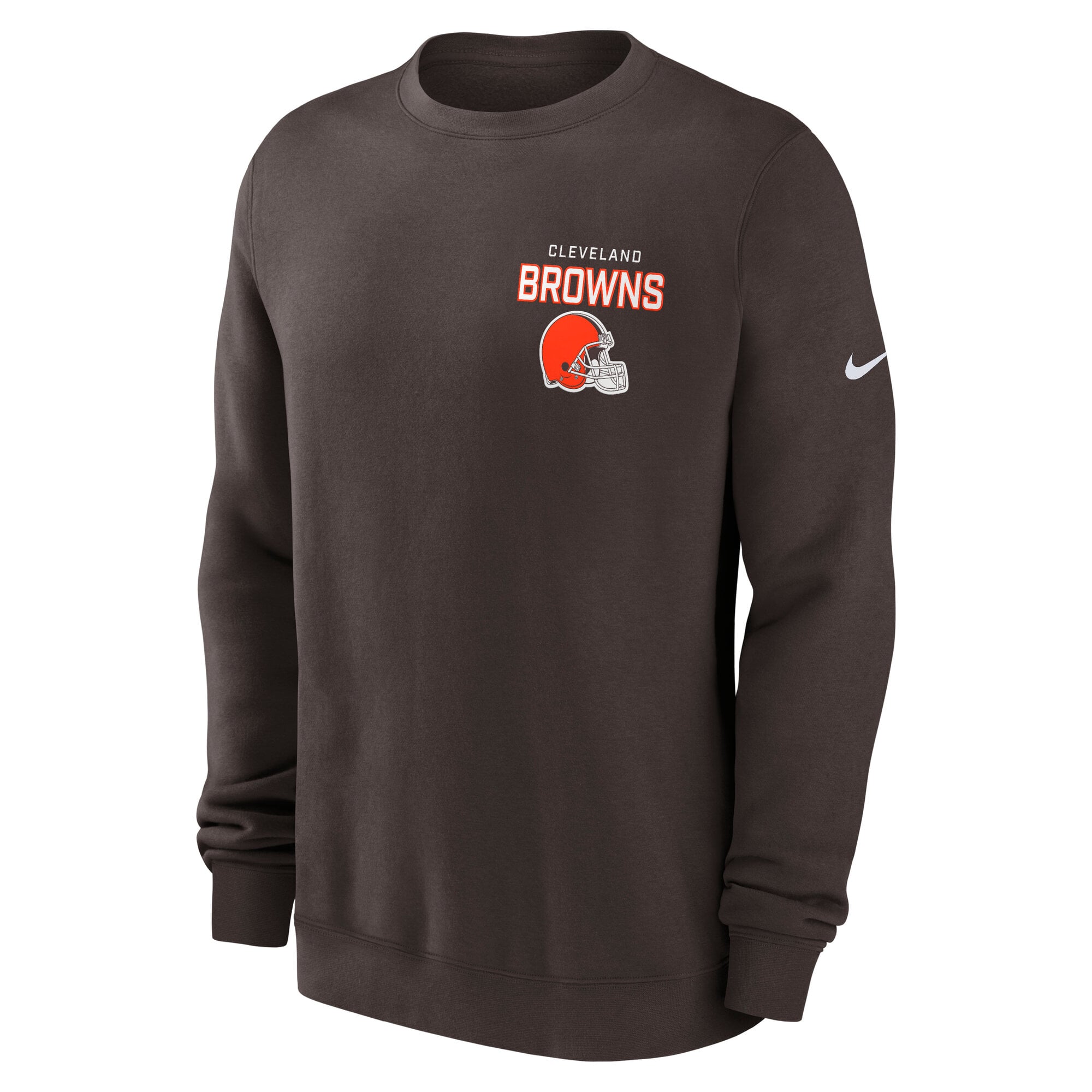 Men's Nike Brown Cleveland Browns Primetime Club Fleece Pullover Sweatshirt