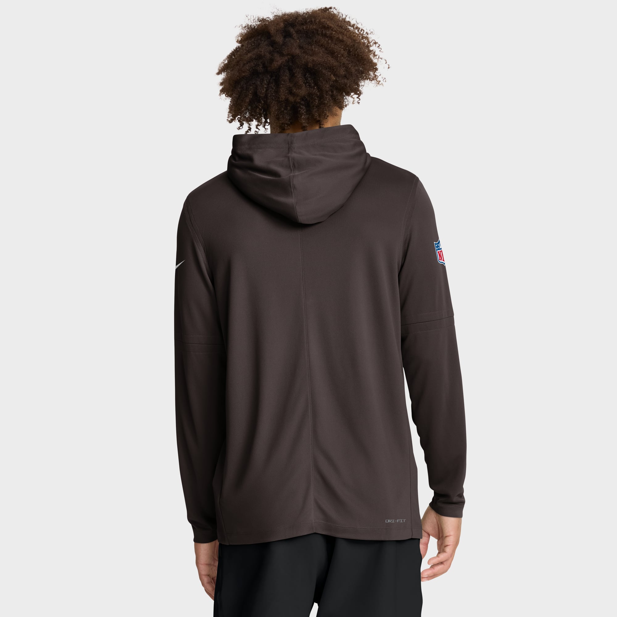 T-shirt à capuche manches longues Nike Cleveland Browns Sideline Pure Fury Dri-FIT pour homme