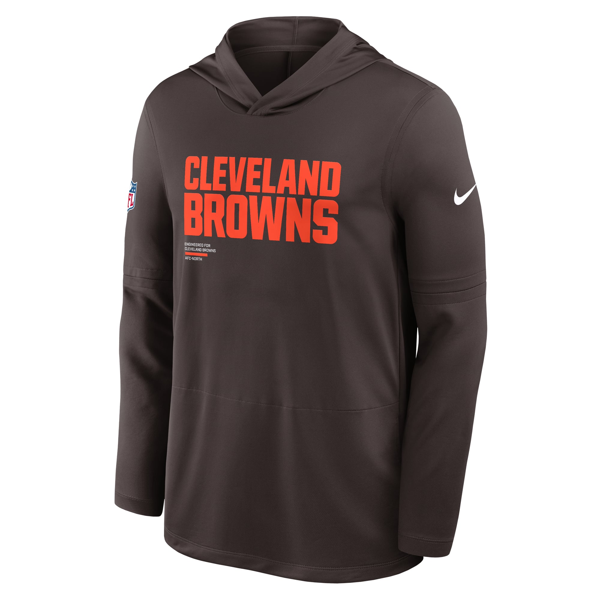 T-shirt à capuche manches longues Nike Cleveland Browns Sideline Pure Fury Dri-FIT pour homme