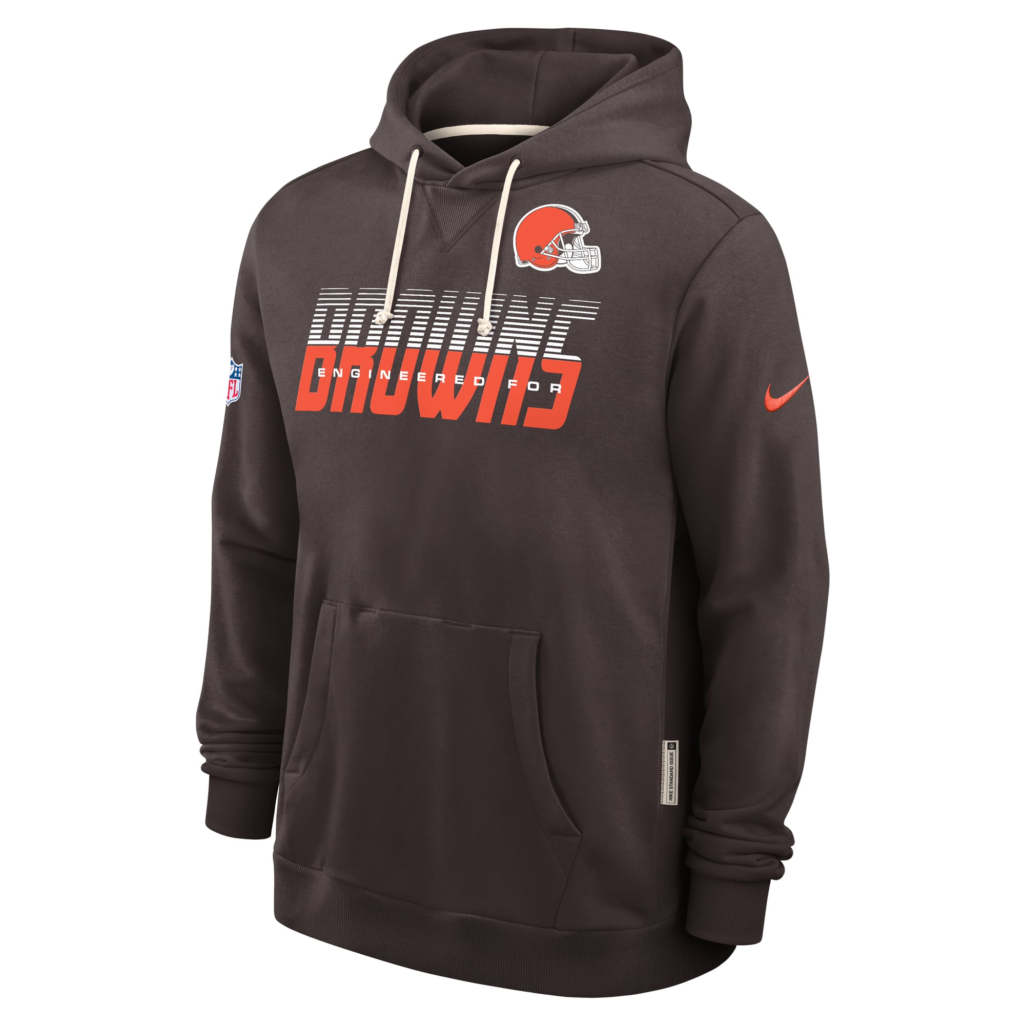 Sweat à capuche Nike Dri-FIT marron Cleveland Browns Sideline Standard Issue Top Prospect pour homme