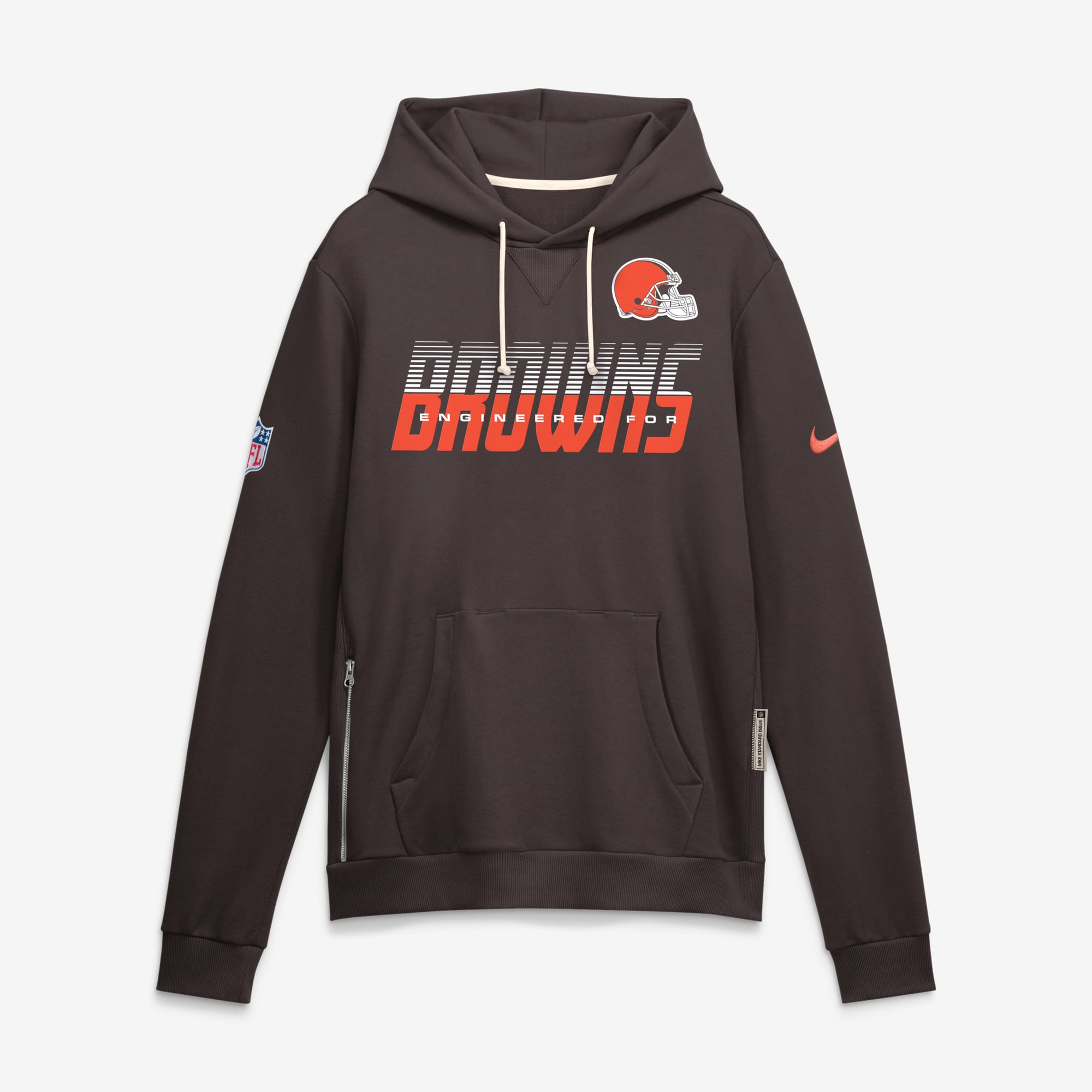 Sweat à capuche Nike Dri-FIT marron Cleveland Browns Sideline Standard Issue Top Prospect pour homme