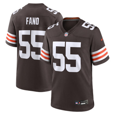 Spencer Fano Cleveland Browns Nike Team Game Jersey - Brown
