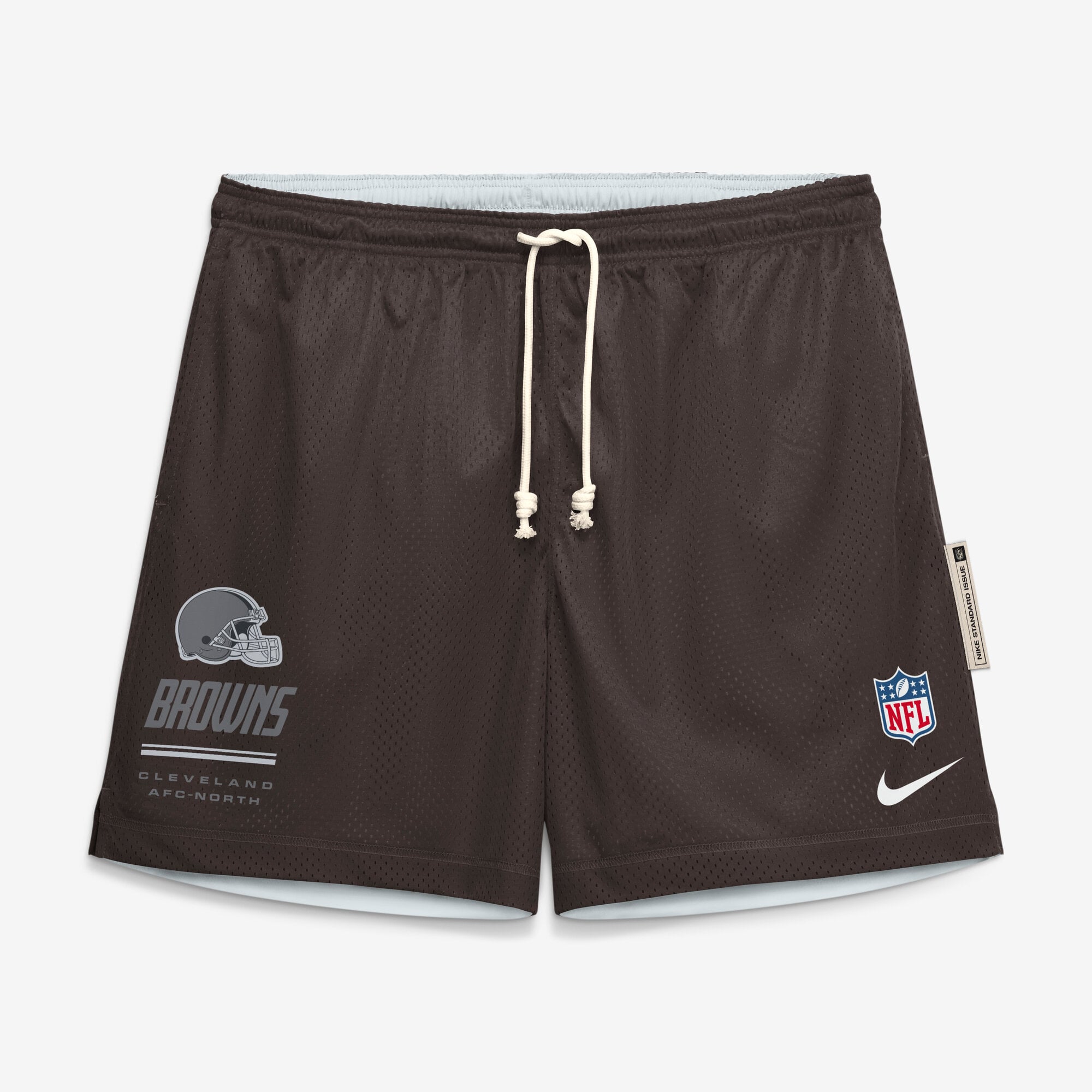 Short réversible Nike marron/platine Cleveland Browns Sideline Standard Issue Dri-FIT pour homme