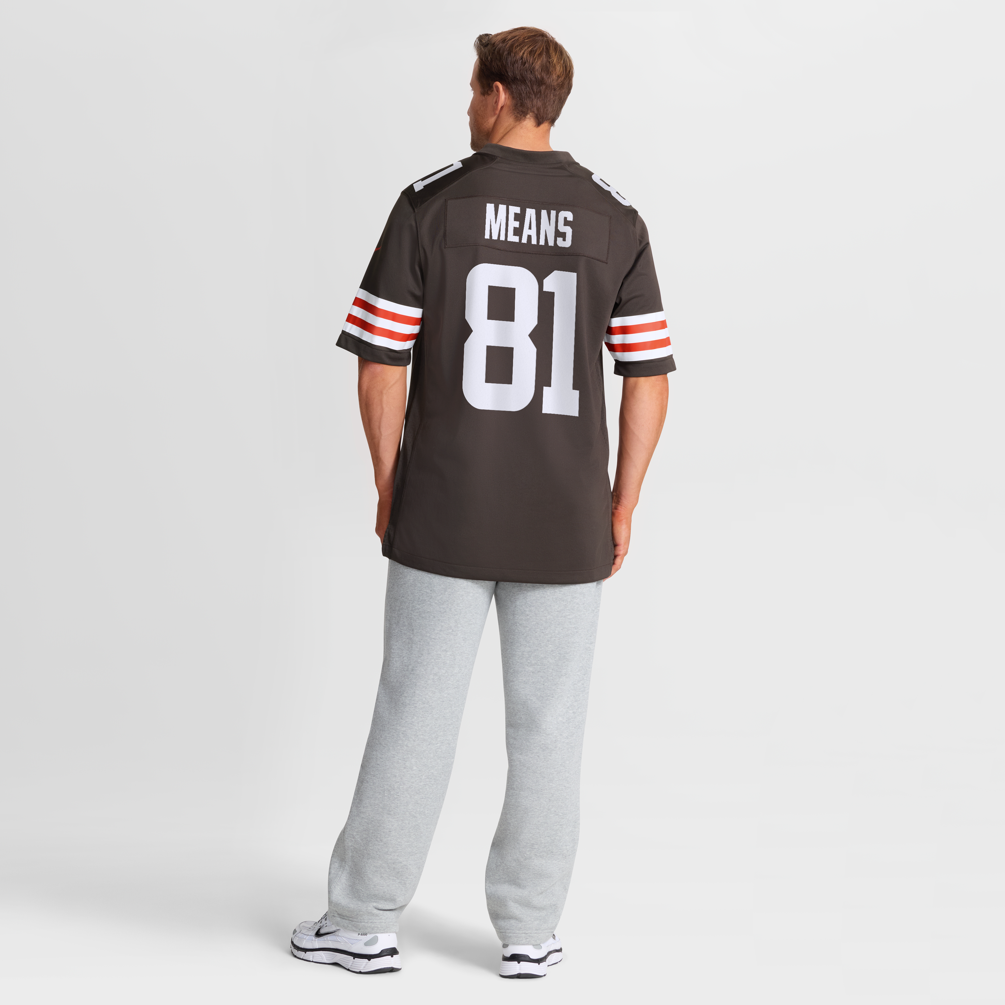 Maillot de match Nike Bub Means Brown pour homme, équipe des Cleveland Browns