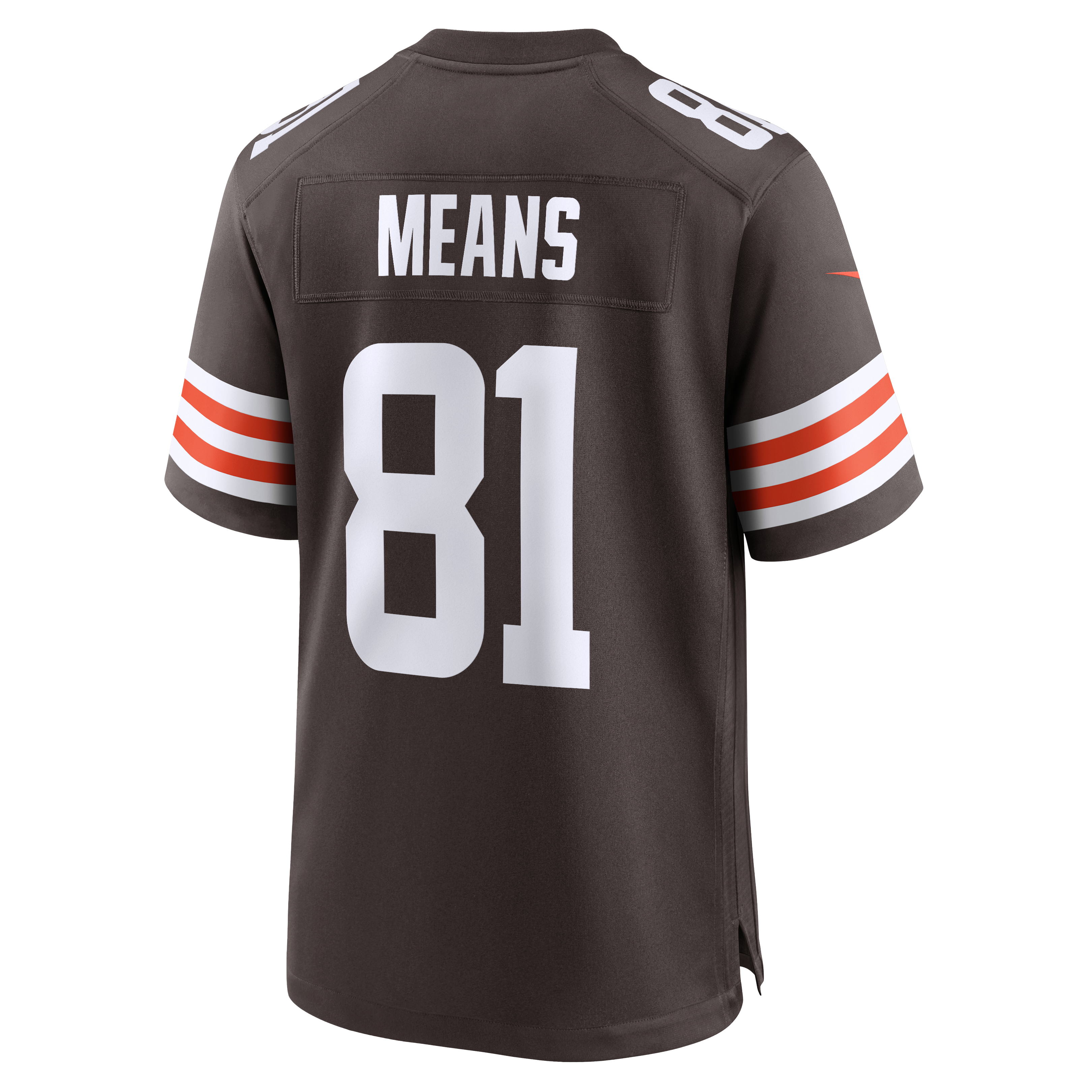 Maillot de match Nike Bub Means Brown pour homme, équipe des Cleveland Browns