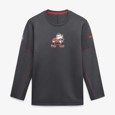 Cleveland Browns Nike Sideline Coaches Team Present Midweight Therma-FIT Sweatshirt - Charcoal