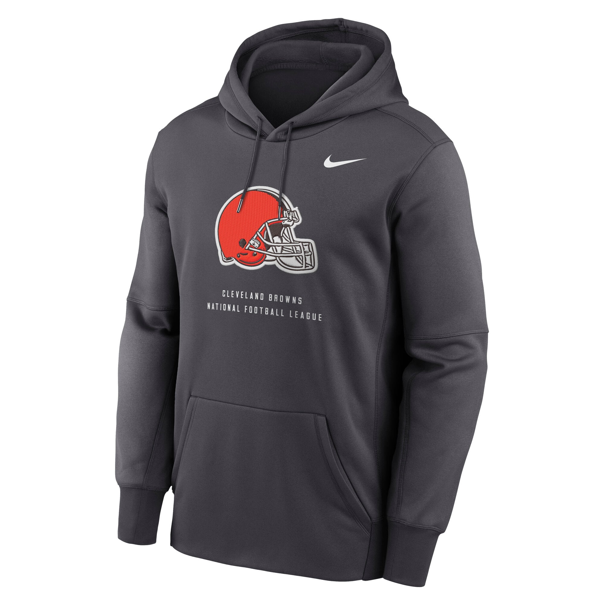 Men's Nike Charcoal Cleveland Browns Toss Sweep Therma-FIT Hoodie