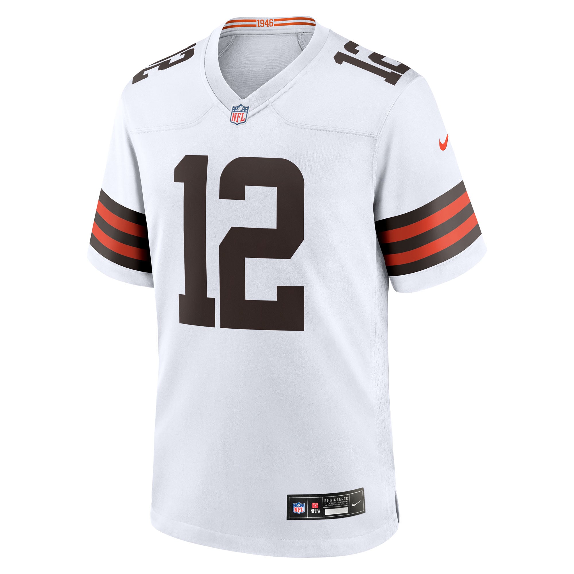 Maillot de match Nike Denzel Boston blanc des Cleveland Browns pour homme
