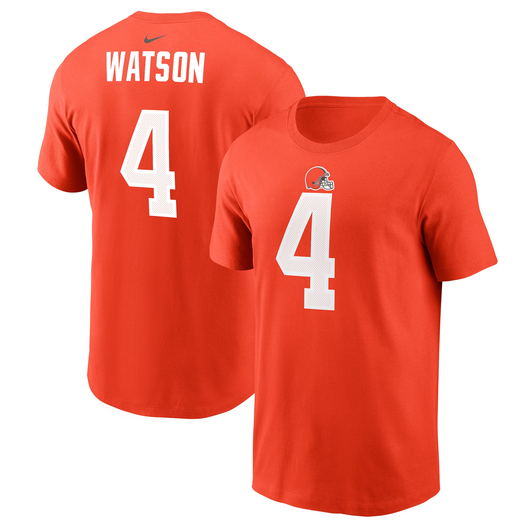 T-shirt Nike pour homme Deshaun Watson orange des Cleveland Browns, avec nom et numéro