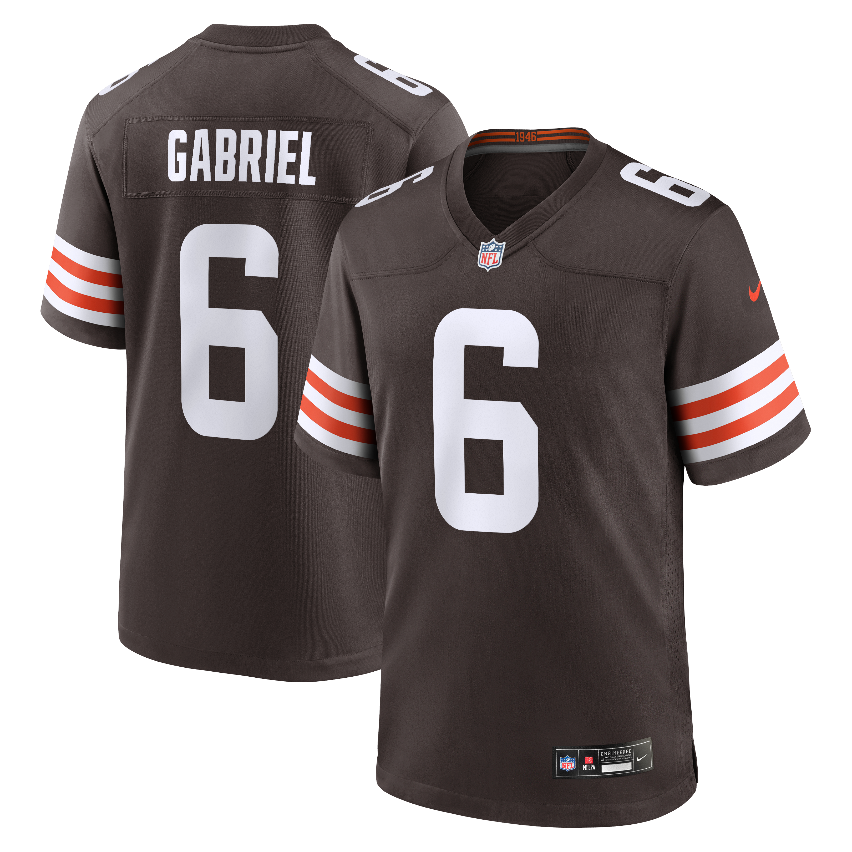 Maillot de match Nike Dillon Gabriel Brown des Cleveland Browns pour homme