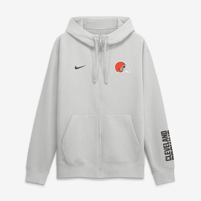 Cleveland Browns Nike Cool Down Club Full-Zip Hoodie - Gray