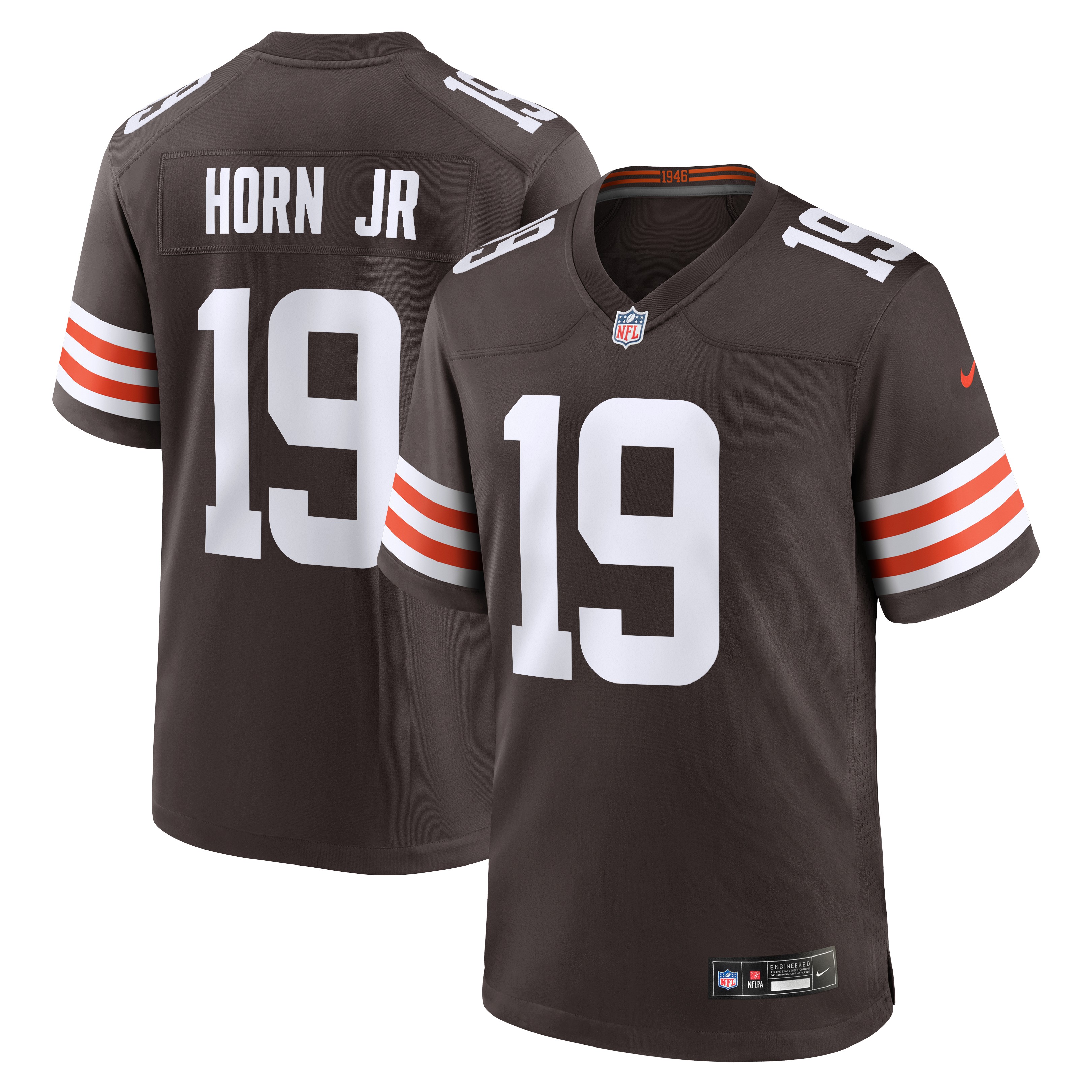 Maillot de match Nike Jimmy Horn Jr. Brown des Cleveland Browns pour homme