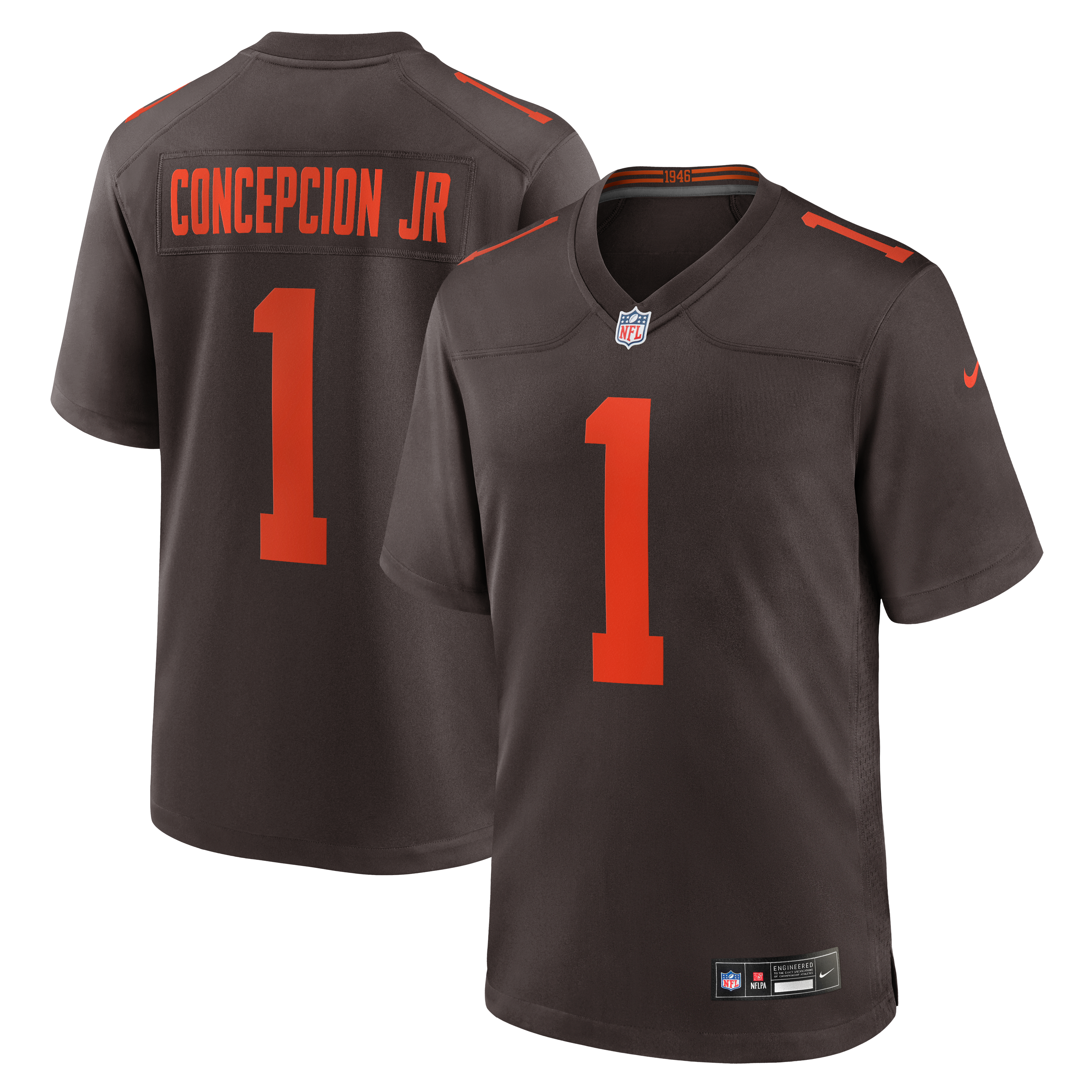 Maillot alternatif Nike KC Concepcion Jr. marron des Cleveland Browns pour homme
