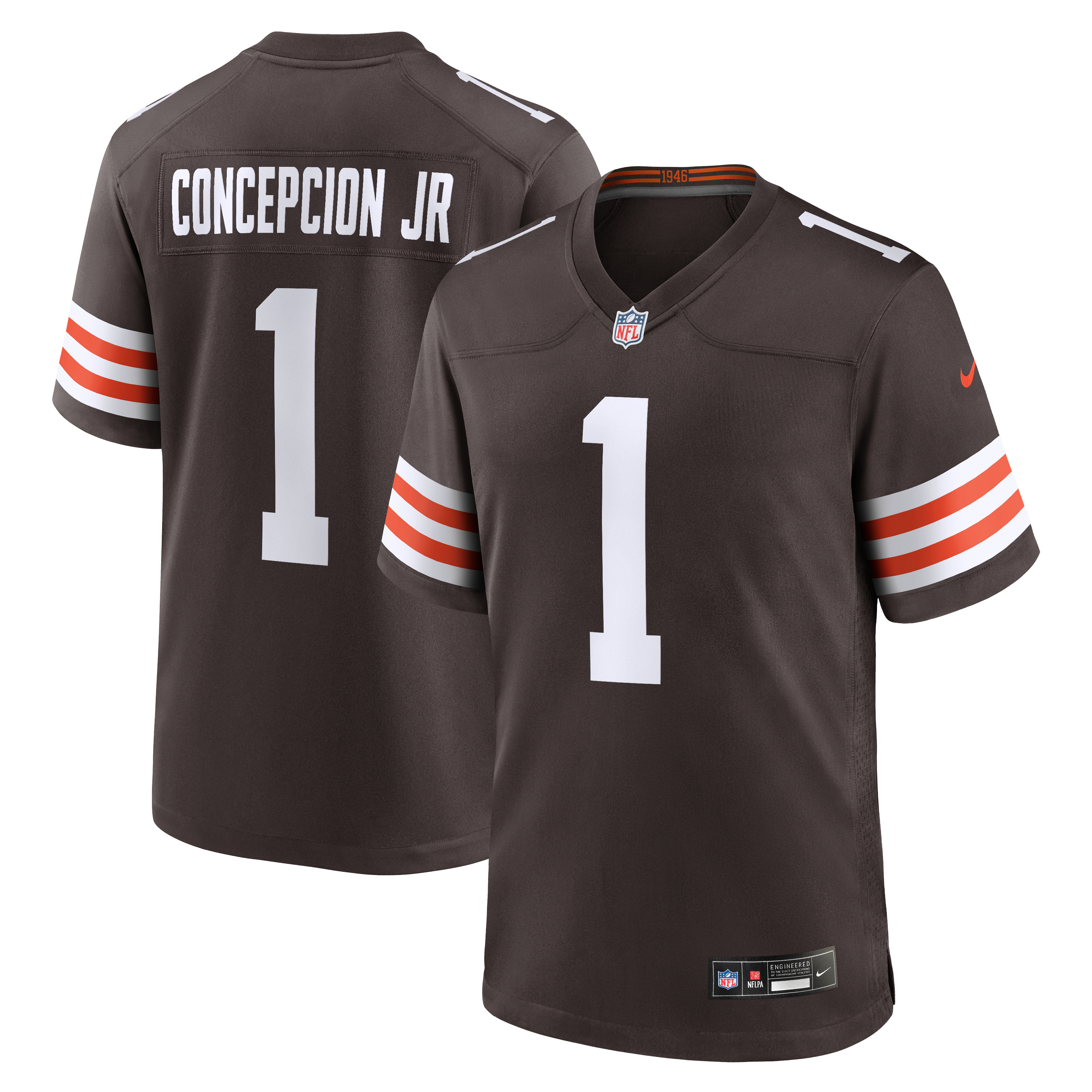 Maillot de match Nike KC Concepcion Jr. marron des Cleveland Browns pour homme