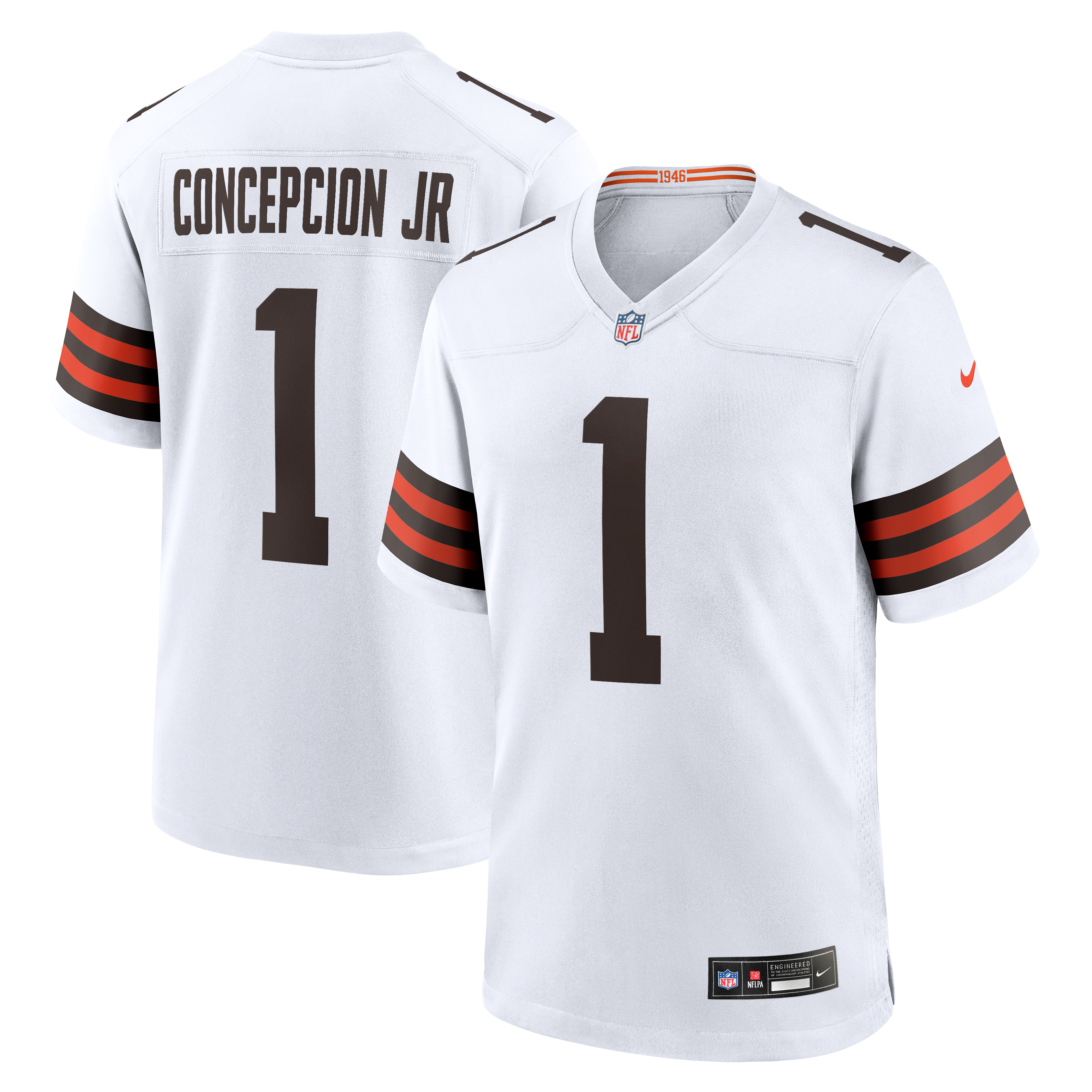 Maillot de match Nike KC Concepcion Jr. blanc des Cleveland Browns pour homme