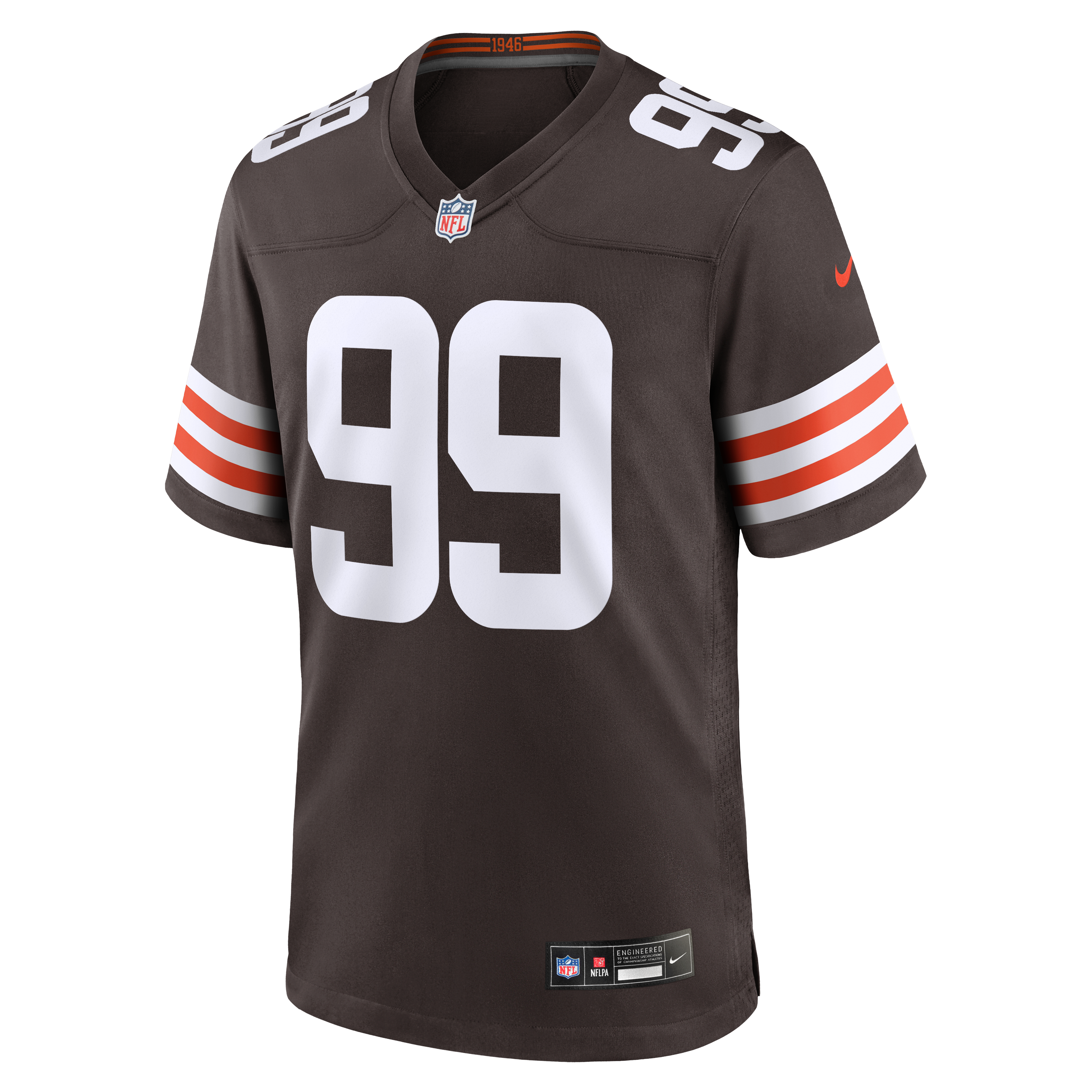 Maillot de match Nike Logan Fano marron des Cleveland Browns pour homme