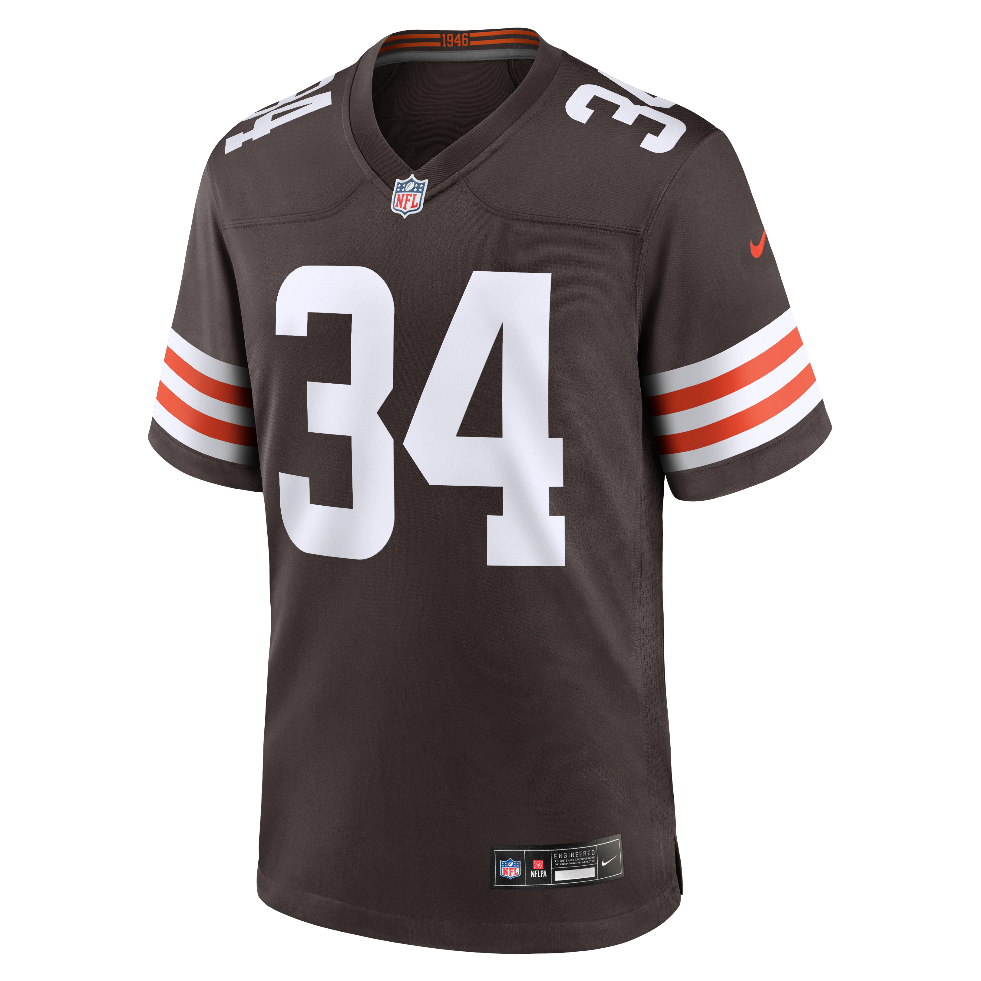 Maillot de match Nike Michael Burton Brown des Cleveland Browns pour homme