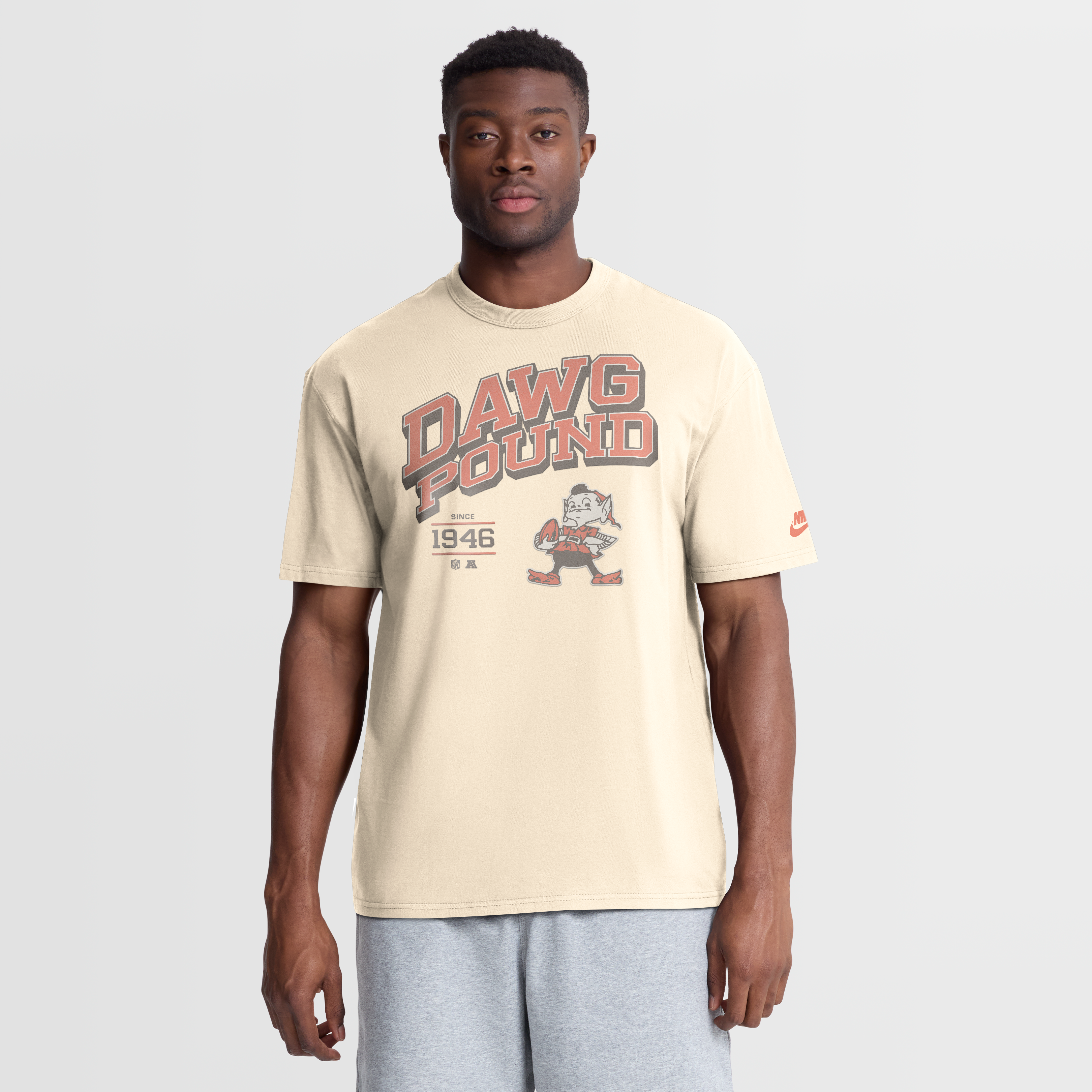 T-shirt Nike Max90 vintage Cleveland Browns, couleur naturelle, style Mod, pour homme