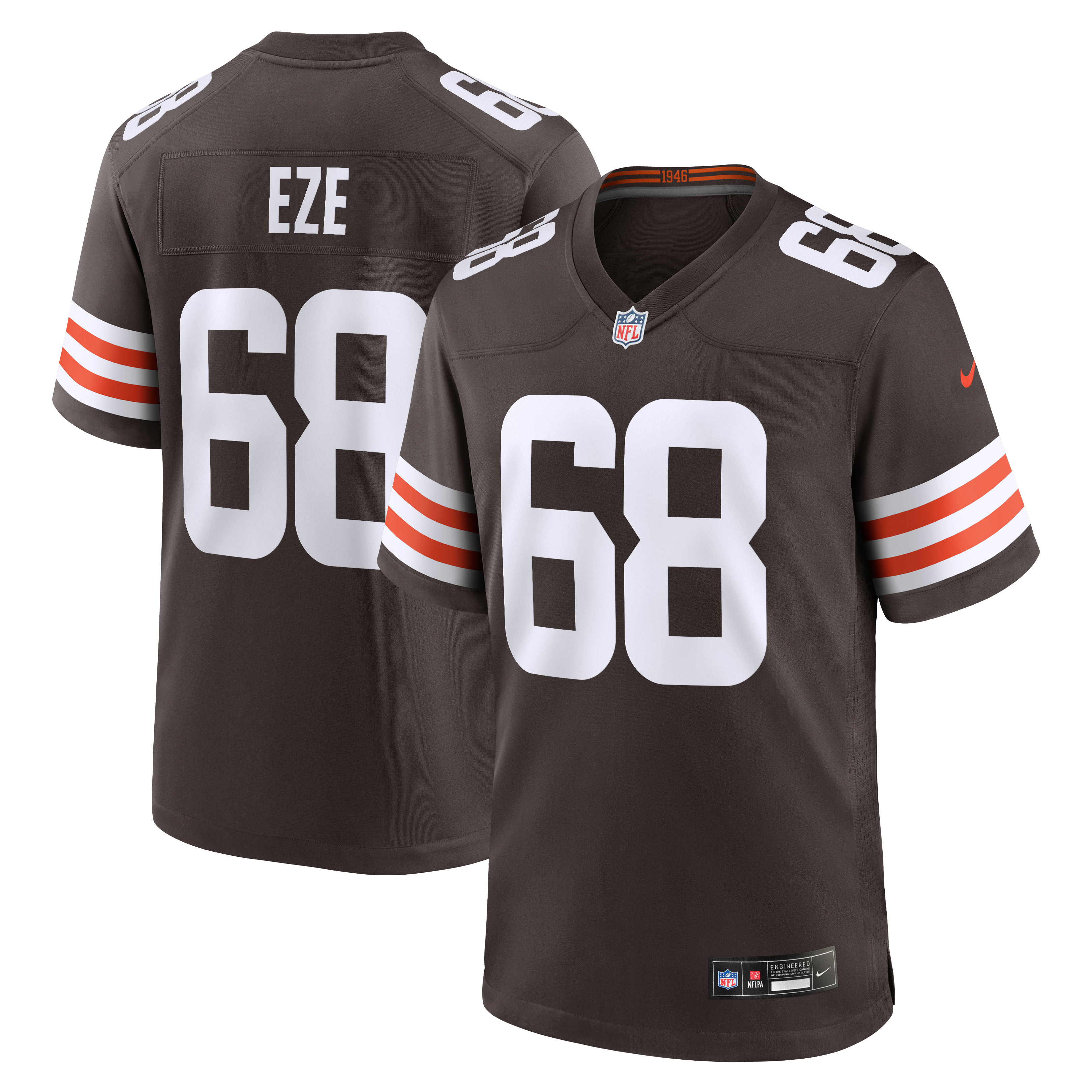 Maillot de match Nike Obinna Eze Brown des Cleveland Browns pour homme