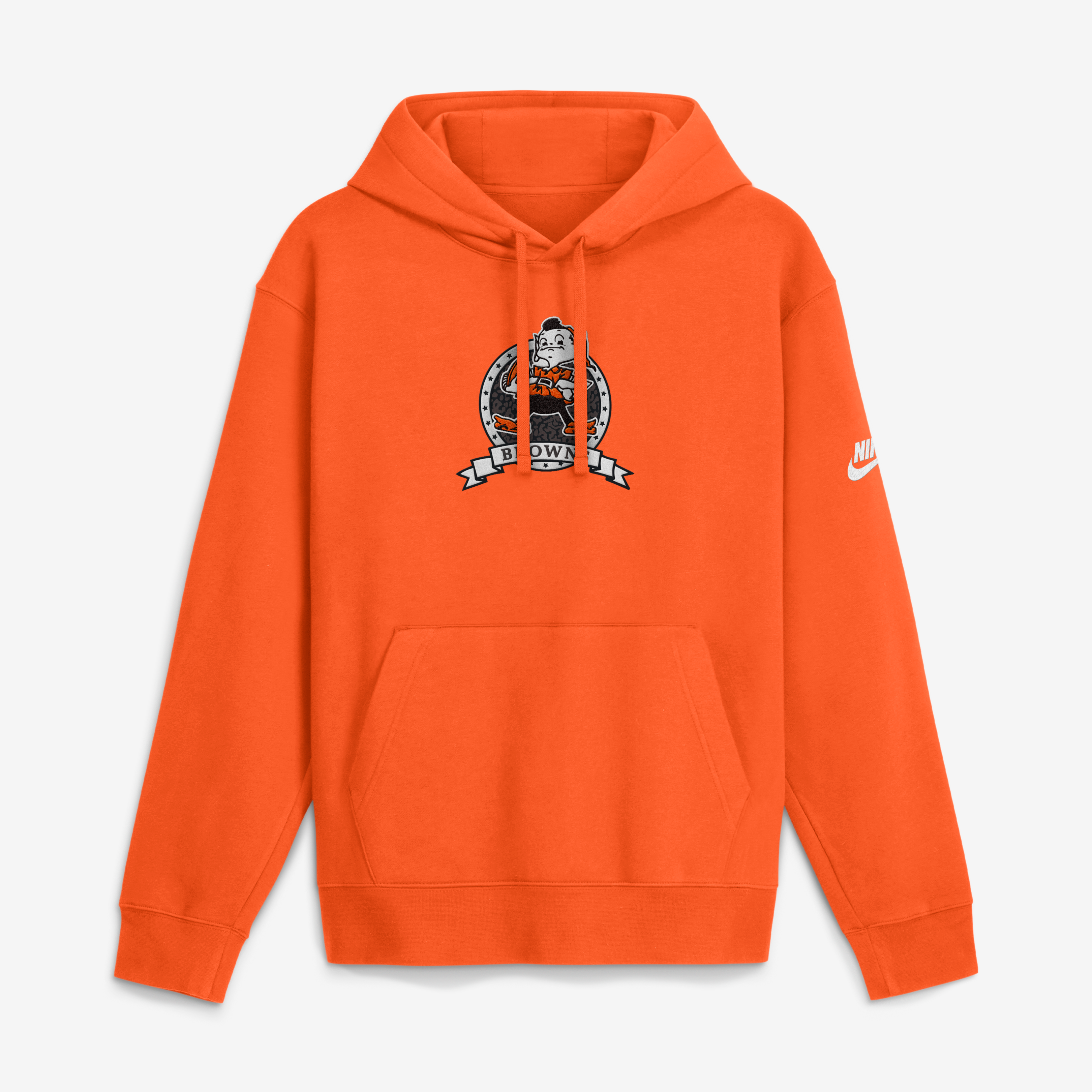 Sweat à capuche en polaire Nike orange Cleveland Browns Short Pass Rewind Club pour homme