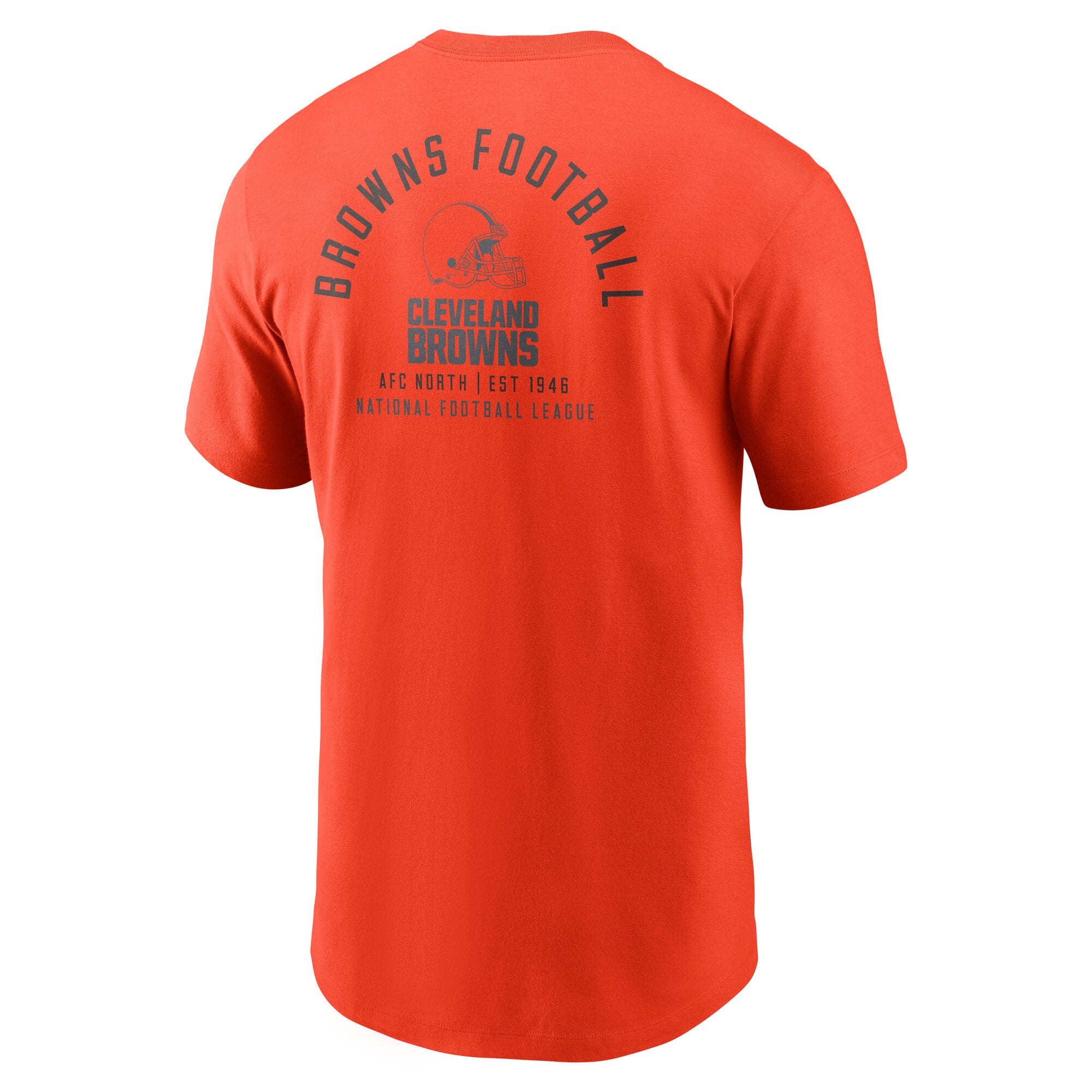 T-shirt Nike orange Cleveland Browns pour homme avec logo divisé