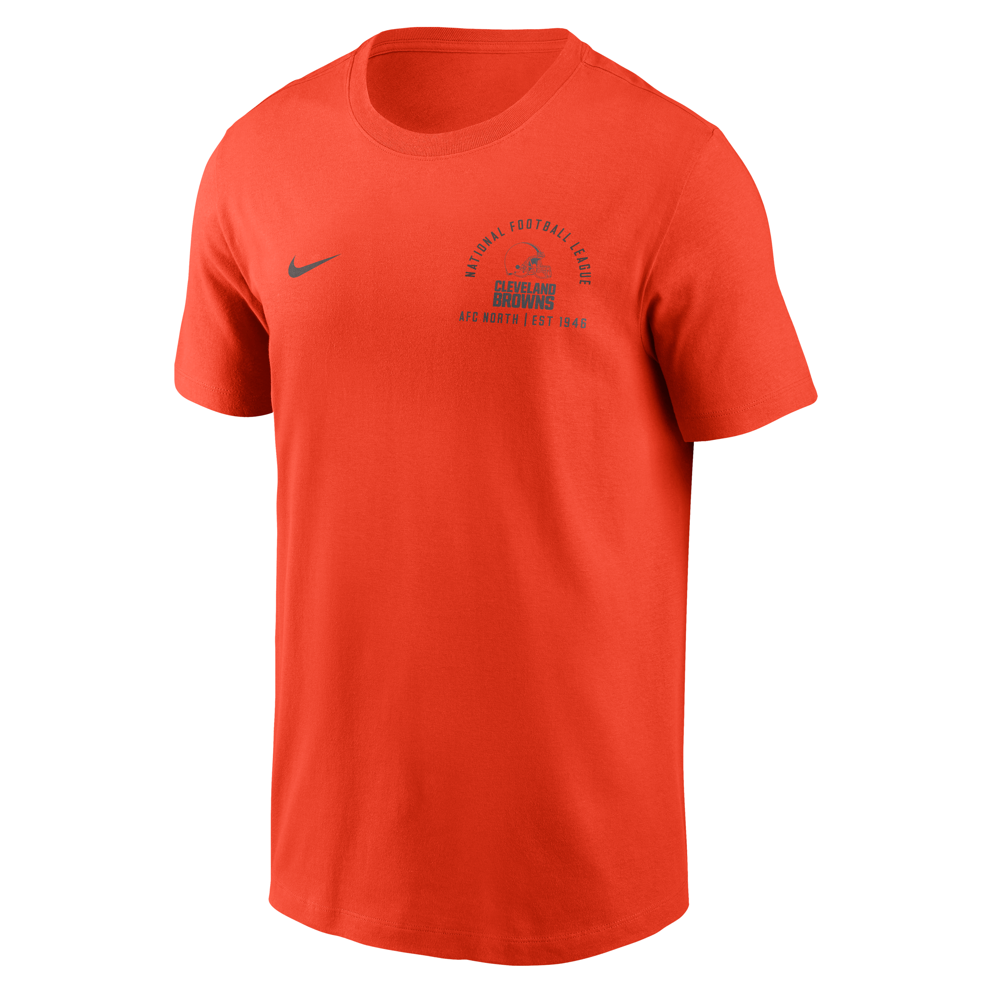 T-shirt Nike orange Cleveland Browns pour homme avec logo divisé