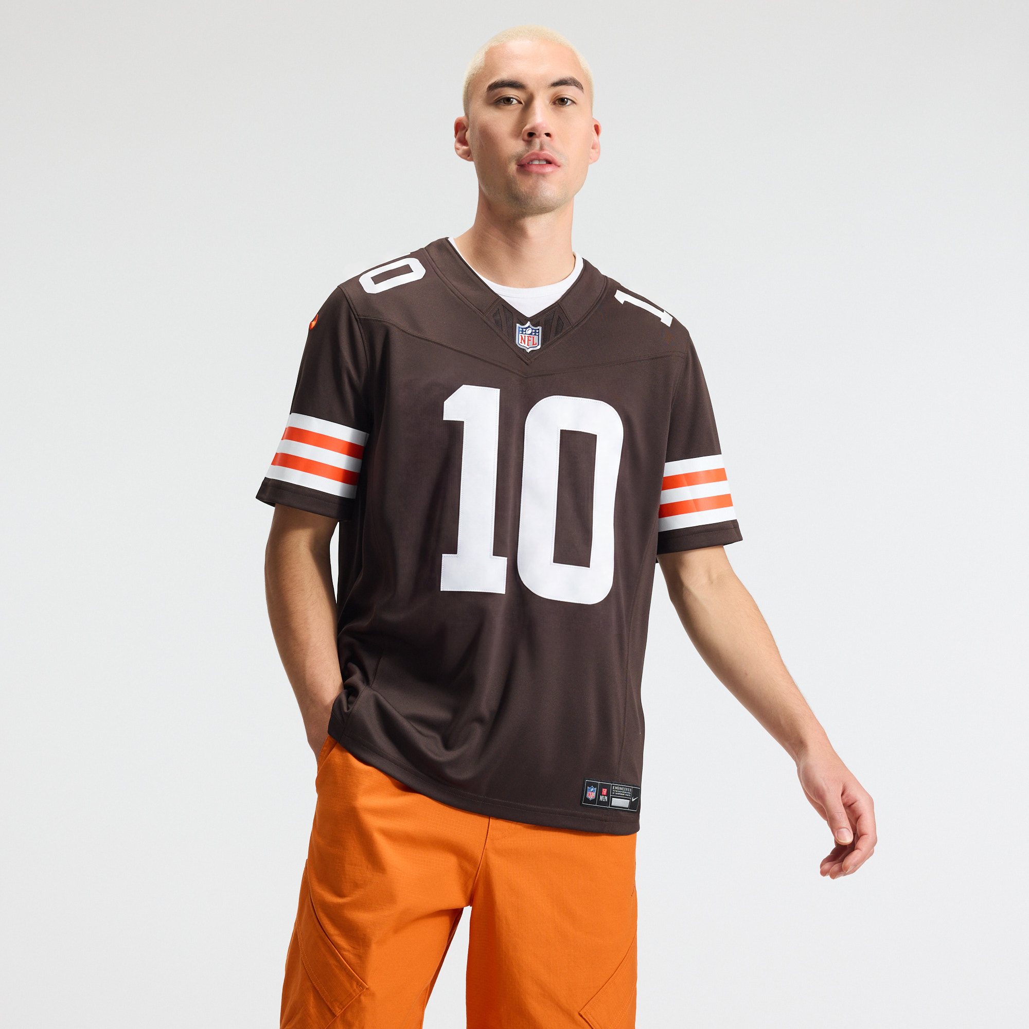 Maillot Nike Quinshon Judkins marron Cleveland Browns Team Vapor F.U.S.E. édition limitée cousue pour homme