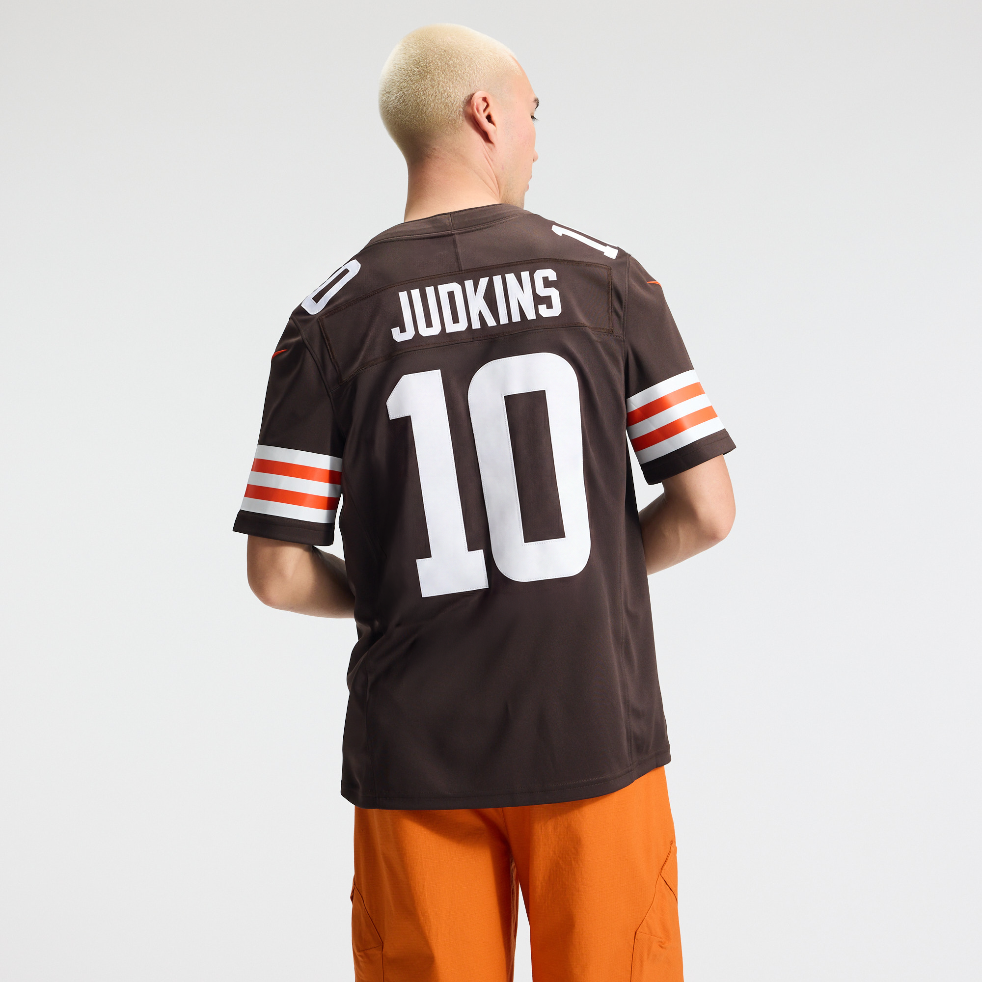 Maillot Nike Quinshon Judkins marron Cleveland Browns Team Vapor F.U.S.E. édition limitée cousue pour homme