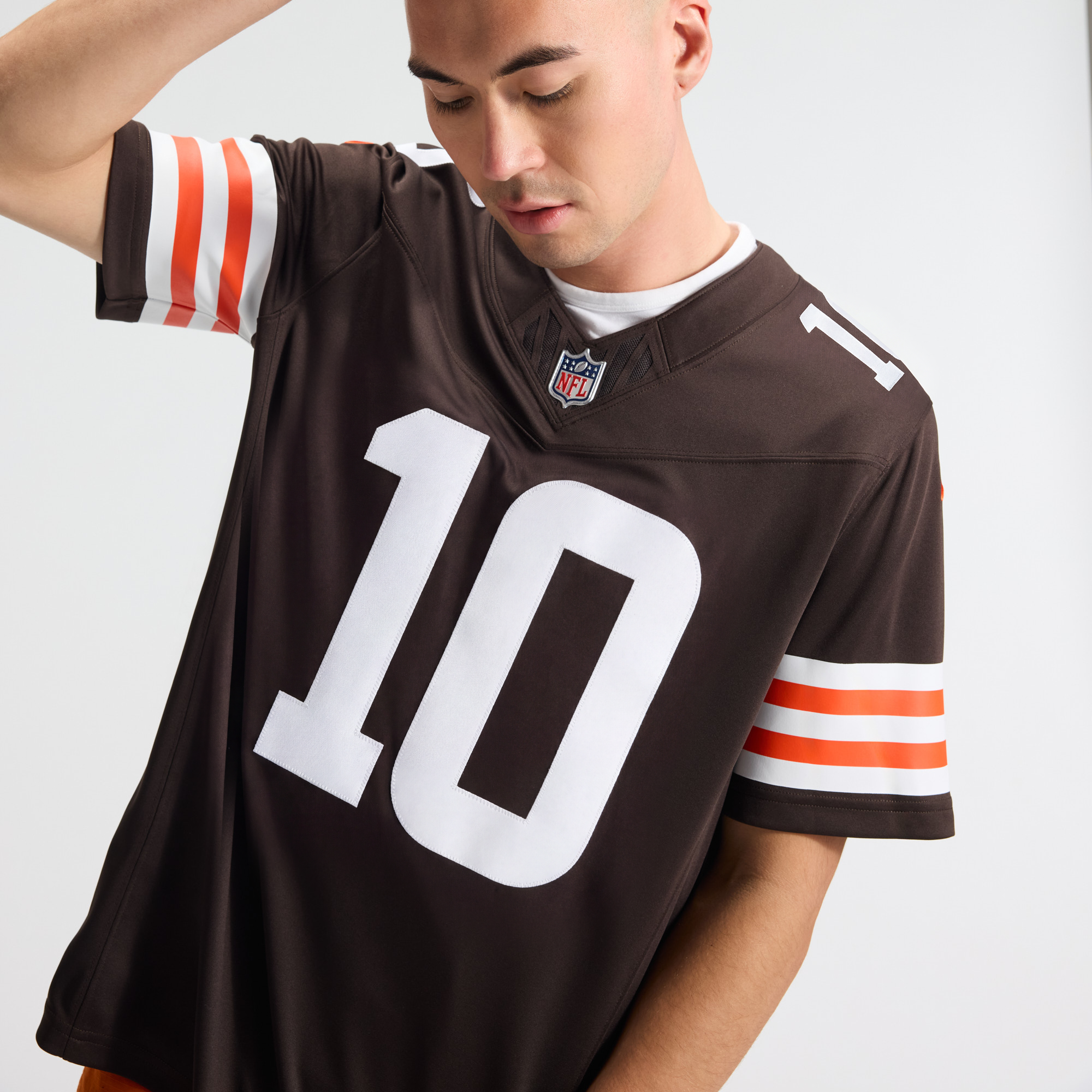 Maillot Nike Quinshon Judkins marron Cleveland Browns Team Vapor F.U.S.E. édition limitée cousue pour homme