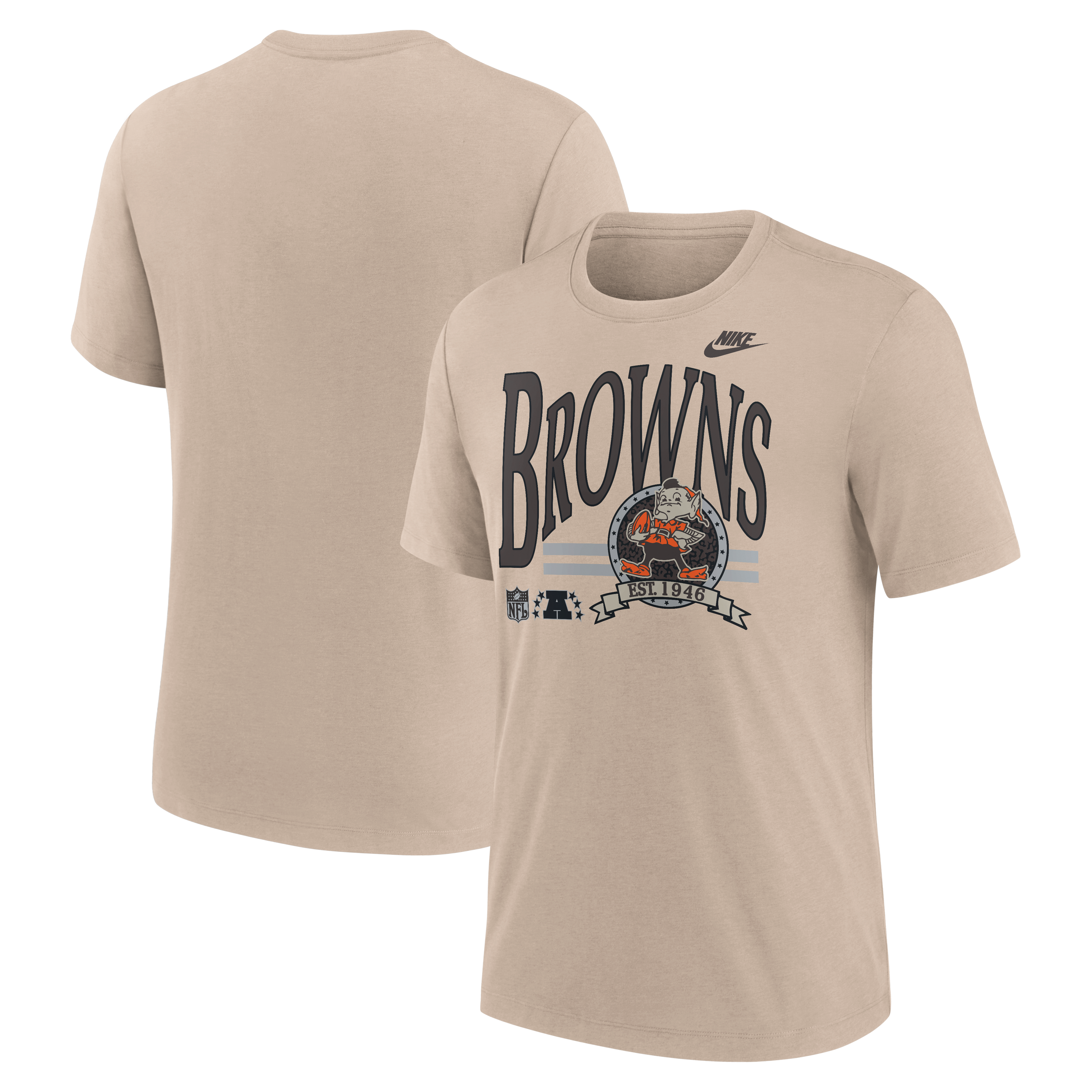 Men's Nike Sand Cleveland Browns Rewind Tri-Blend T-Shirt