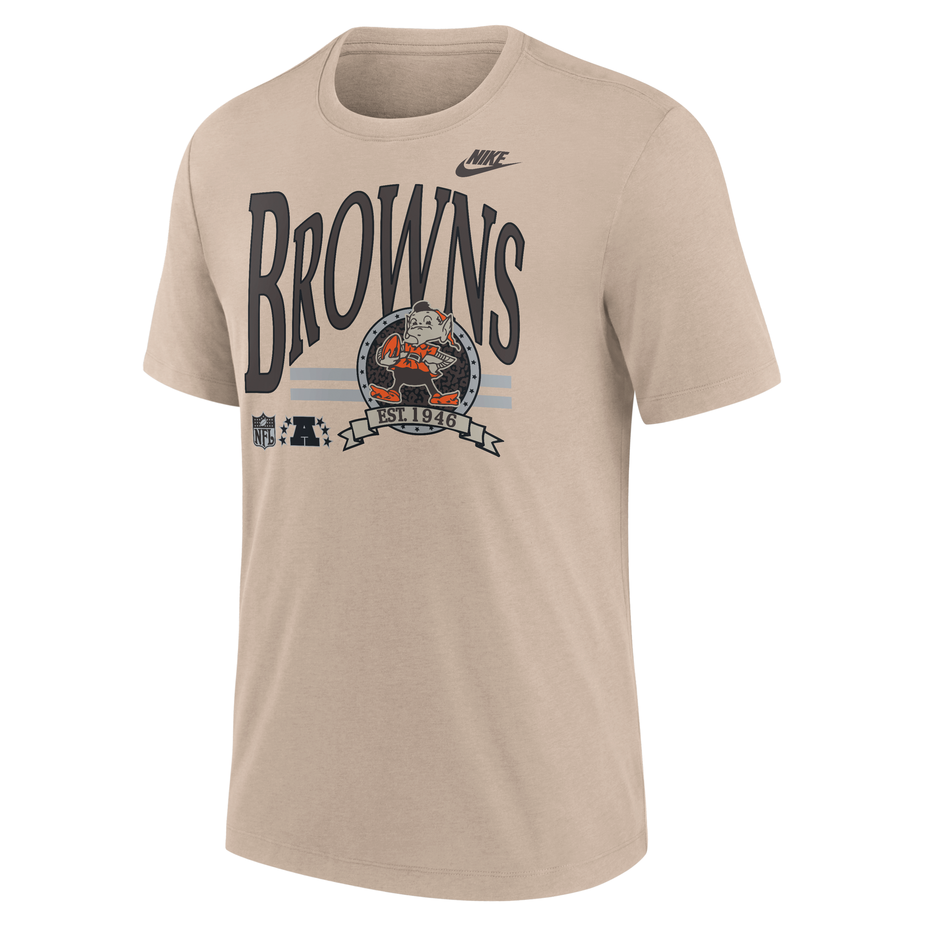 Men's Nike Sand Cleveland Browns Rewind Tri-Blend T-Shirt