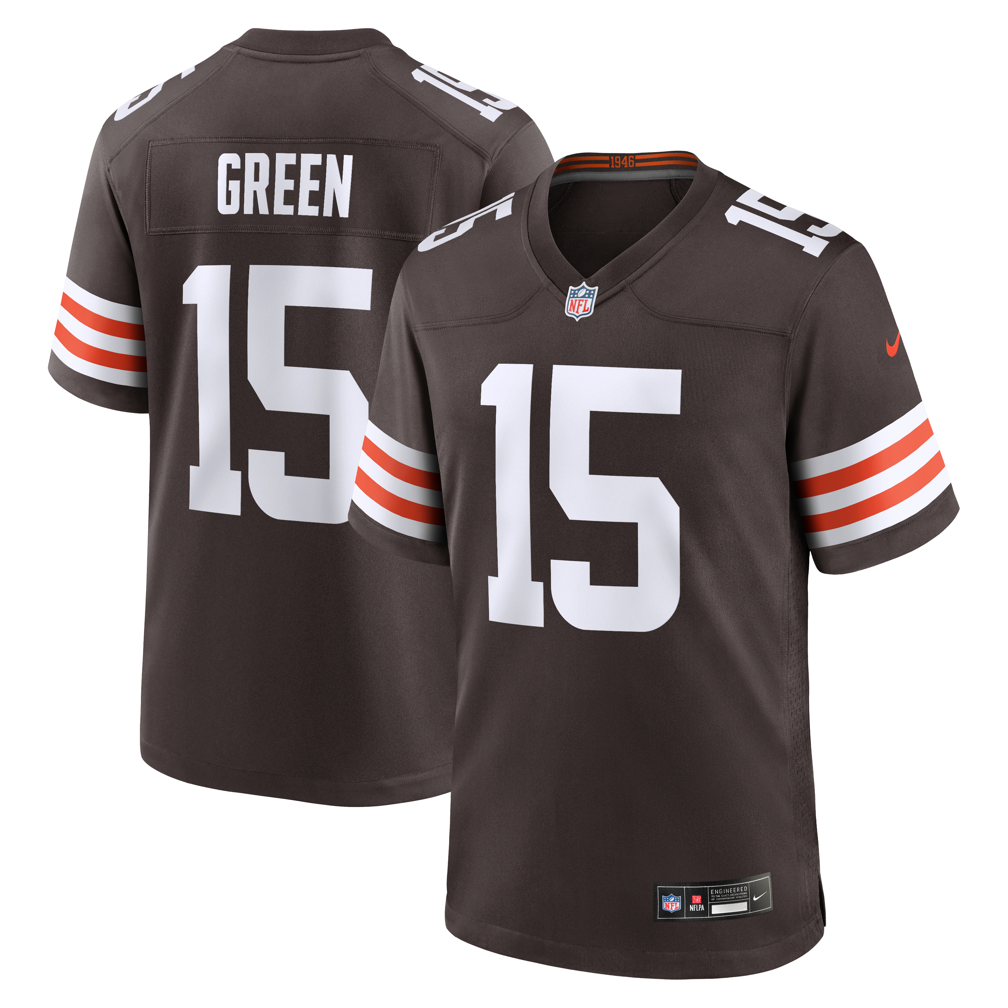 Maillot de match Nike Taylen Green Brown Cleveland Browns pour homme