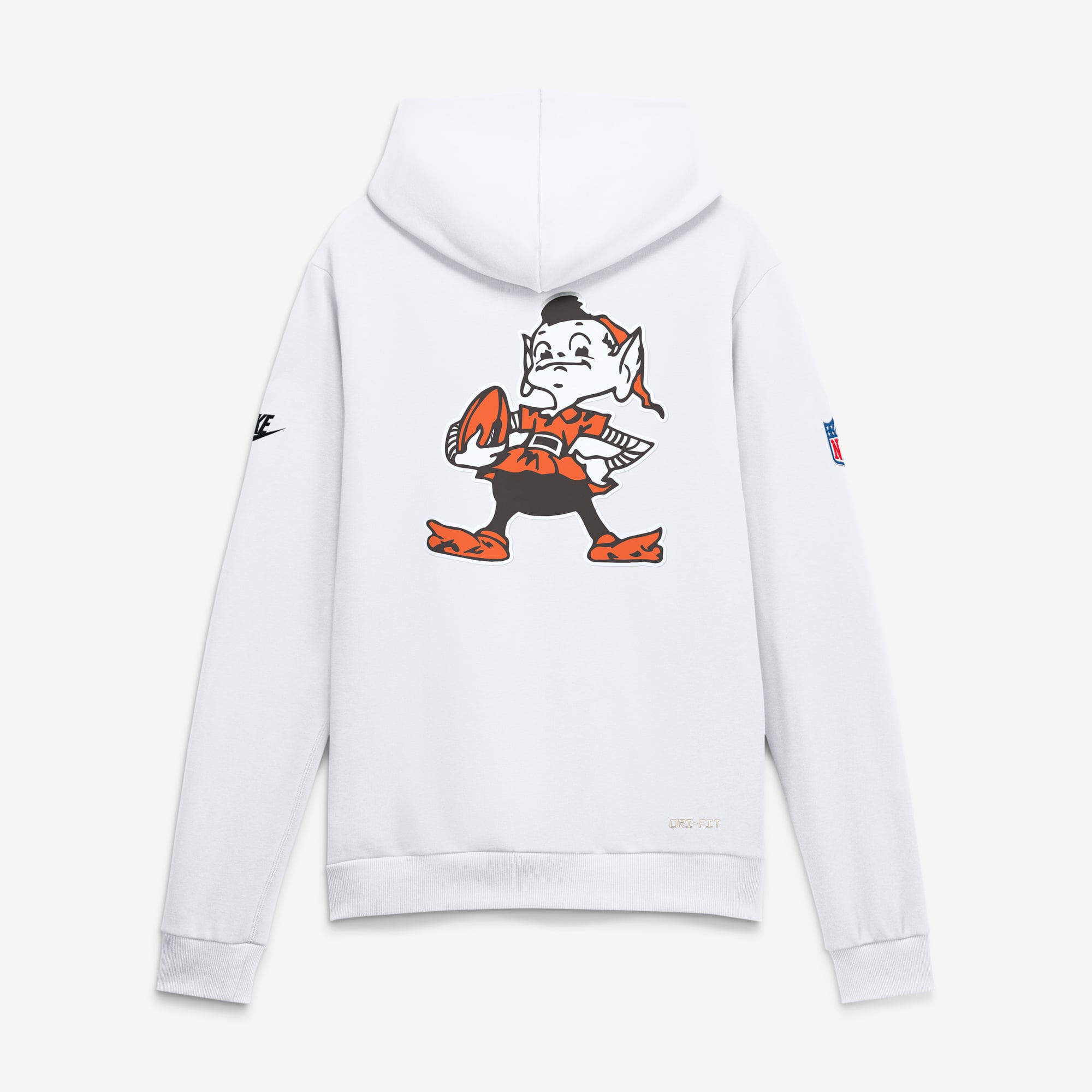 Men's Nike White Cleveland Browns Standard Issue Replay Officials Alternate Dri-FIT Hoodie