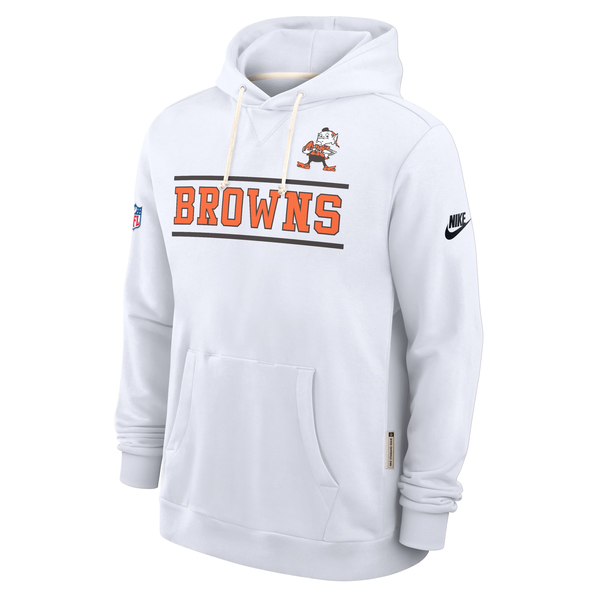 Sweat à capuche Nike Dri-FIT alternatif pour homme, modèle standard des arbitres vidéo Cleveland Browns, blanc, Nike.