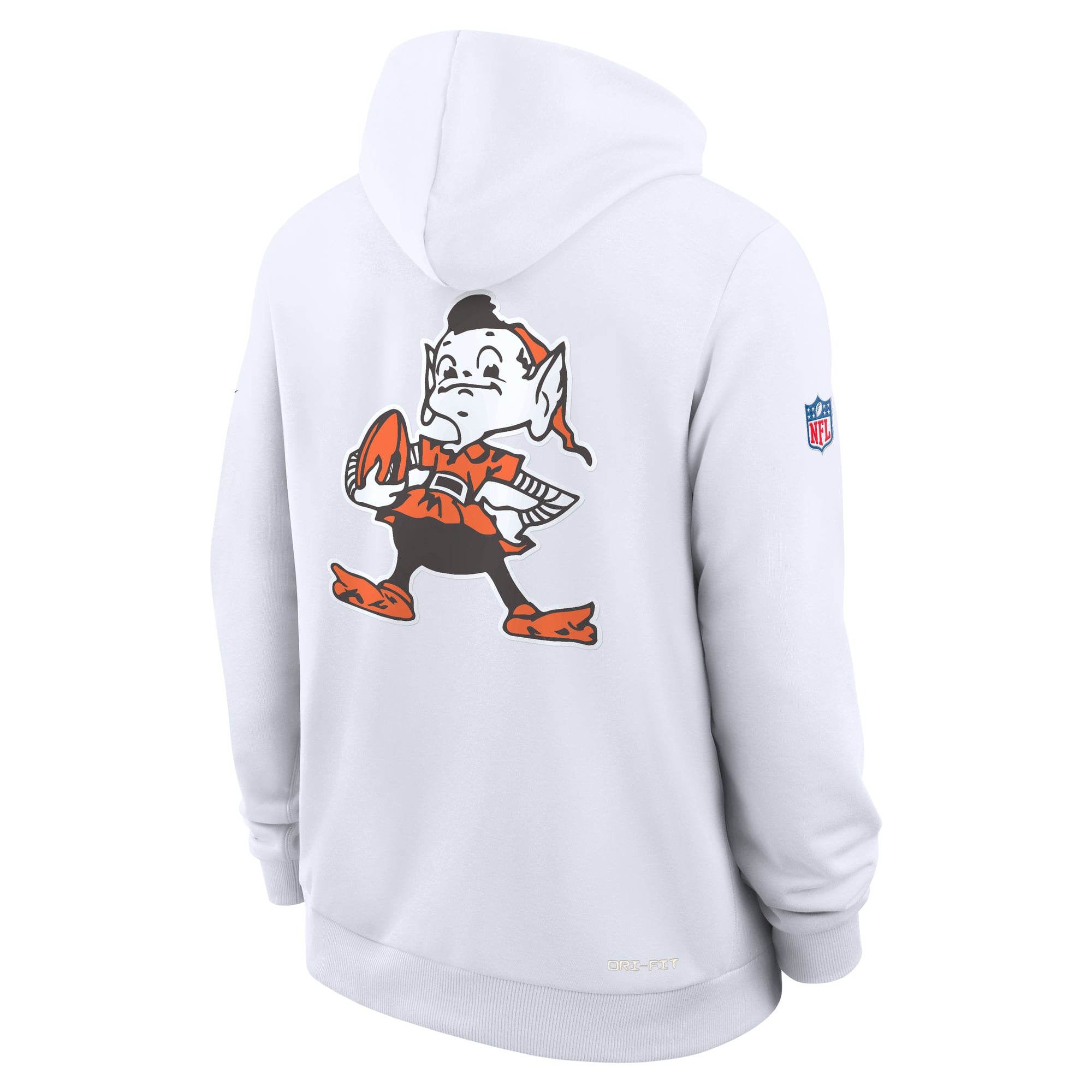 Men's Nike White Cleveland Browns Standard Issue Replay Officials Alternate Dri-FIT Hoodie