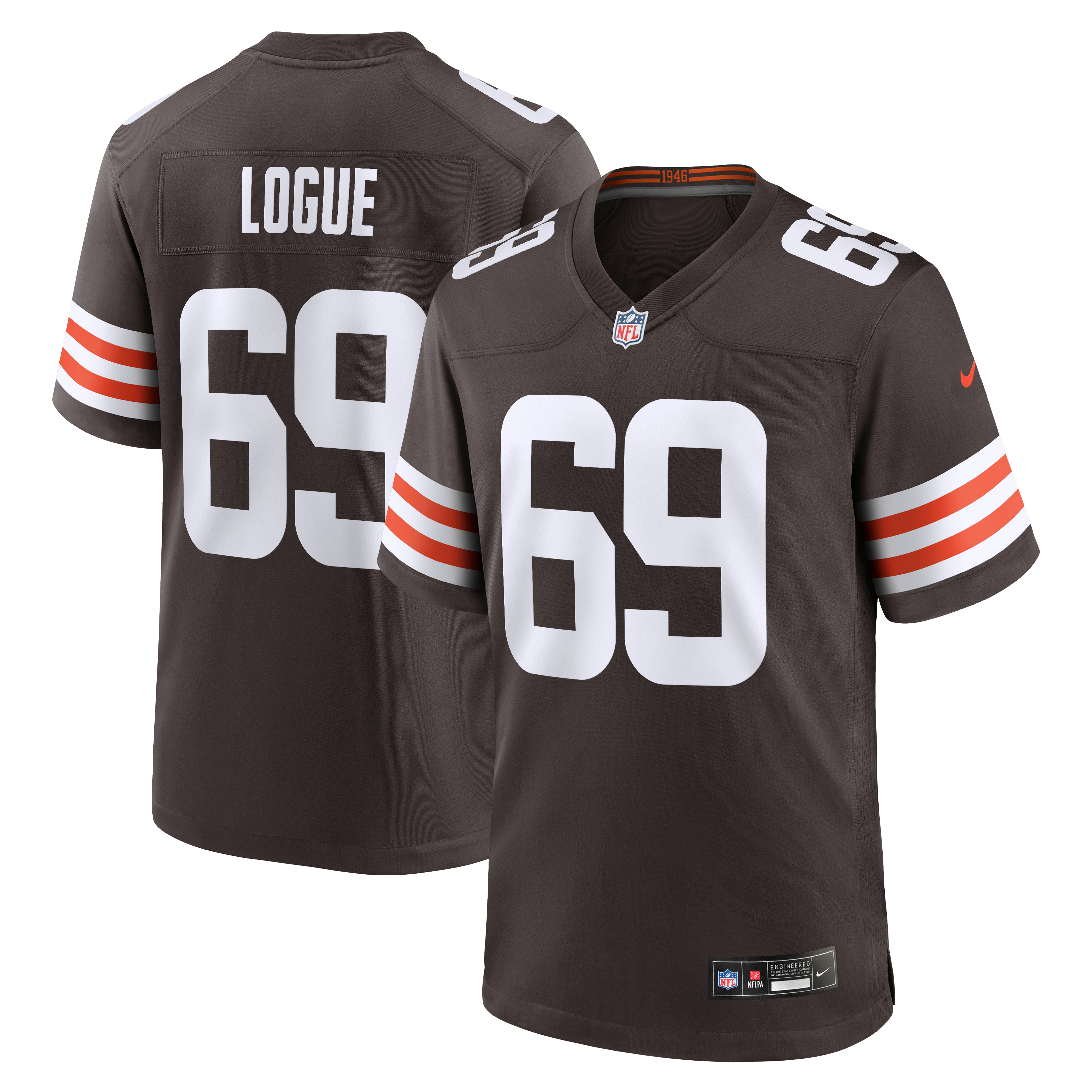 Maillot de match Nike Zion Logue marron des Cleveland Browns pour homme