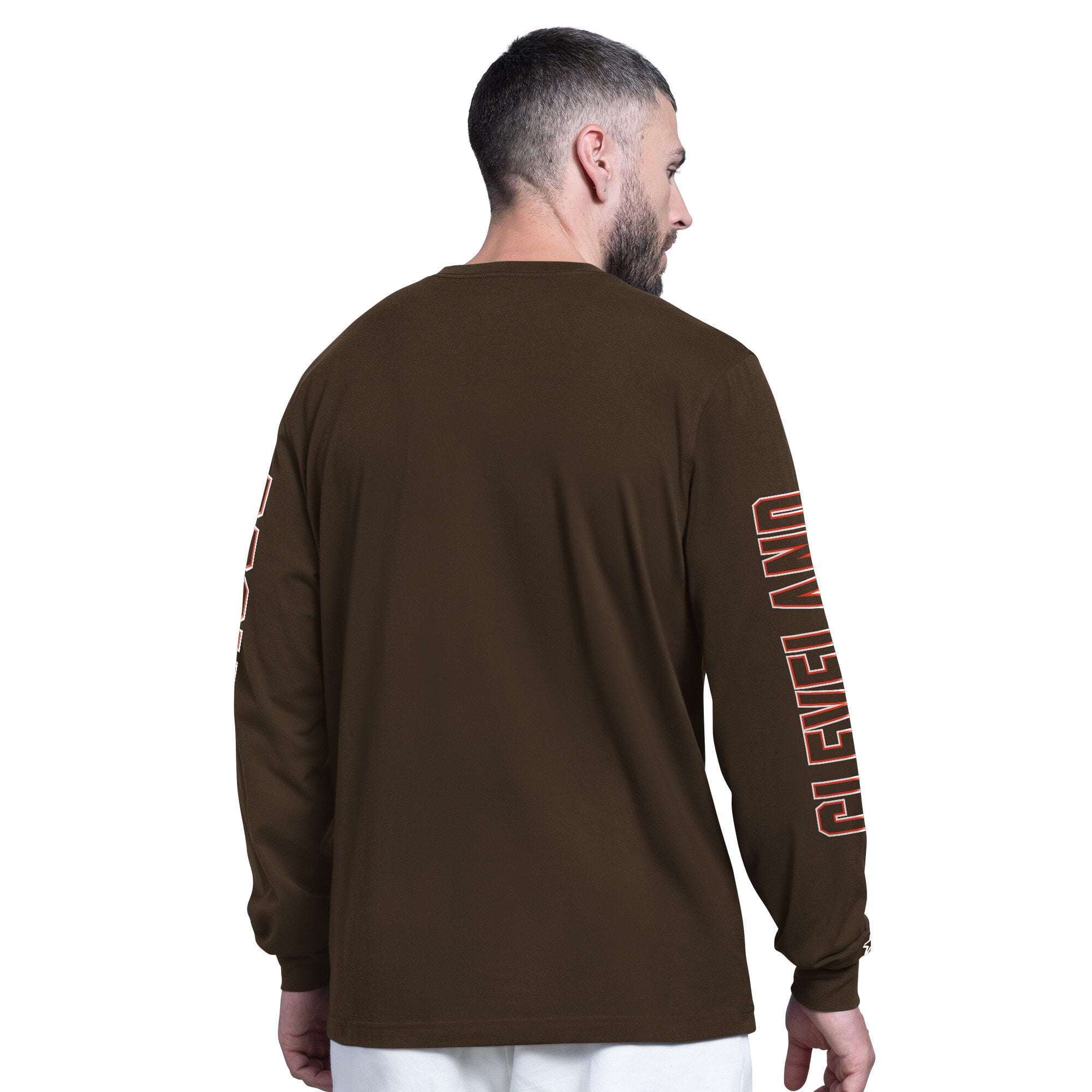 T-shirt à manches longues Starter marron Cleveland Browns Clutch Hit II pour homme