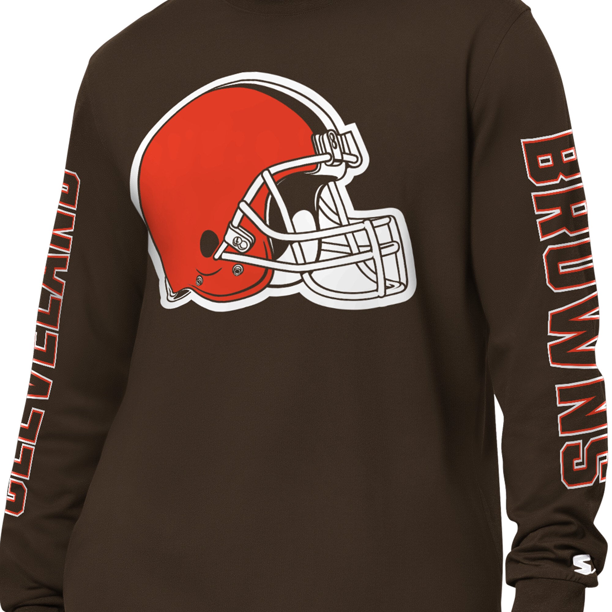 T-shirt à manches longues Starter marron Cleveland Browns Clutch Hit II pour homme