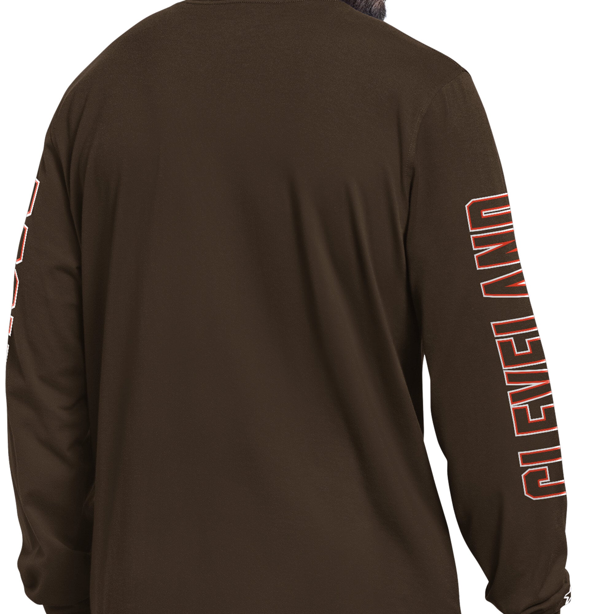 T-shirt à manches longues Starter marron Cleveland Browns Clutch Hit II pour homme