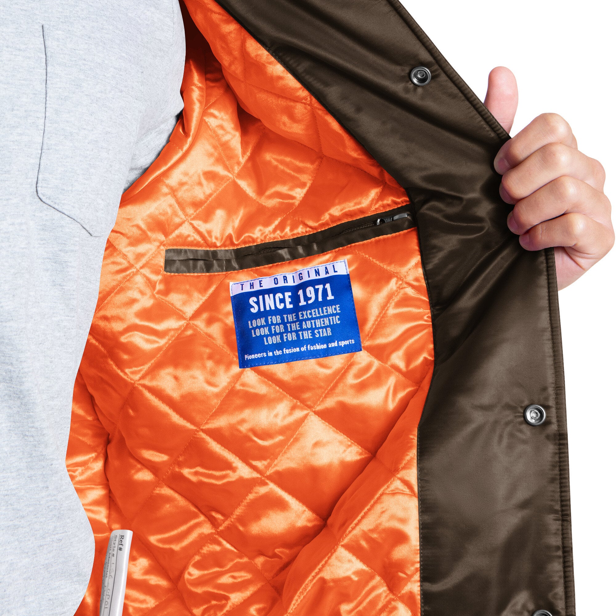 Veste universitaire rétro à logo Cleveland Browns Courtside pour homme, marron, boutons-pression.