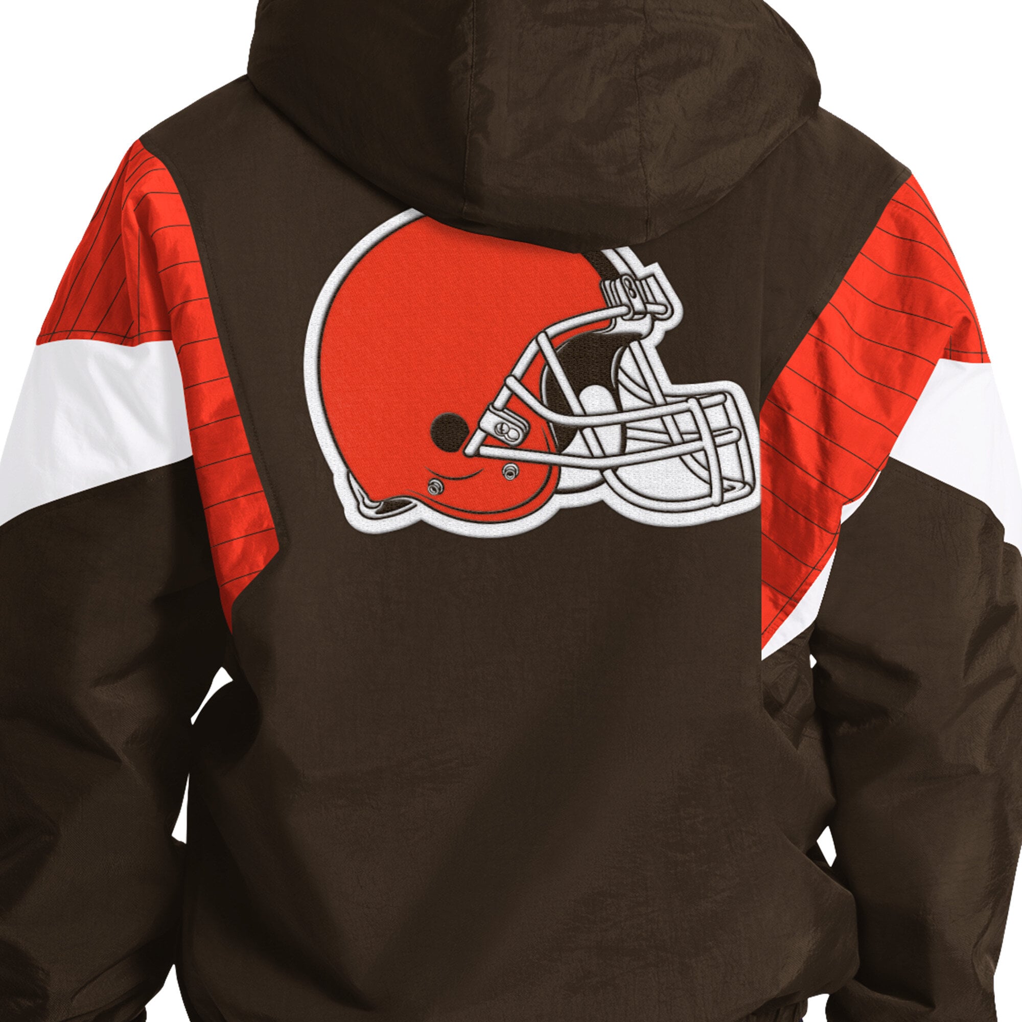 Veste à capuche demi-zip marron Starter pour homme, Cleveland Browns