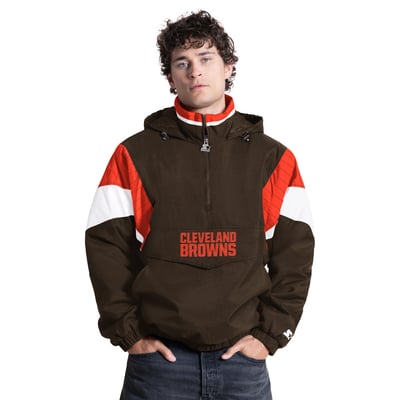 Cleveland Browns Starter Half-Zip Hooded Jacket - Brown