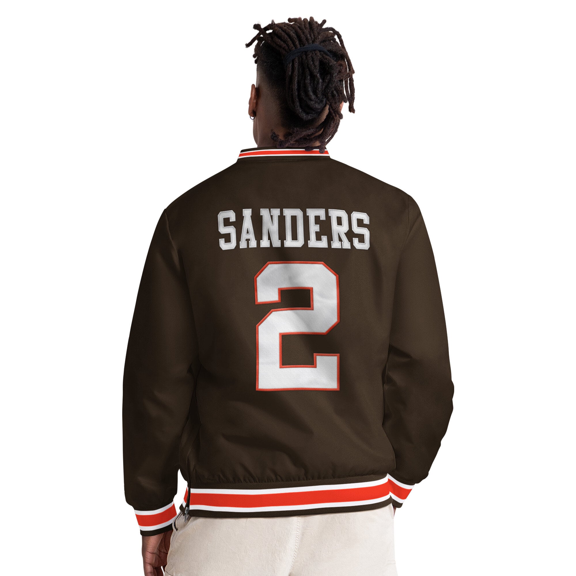 Pull à col en V Starter Shedeur Sanders marron Cleveland Browns pour homme