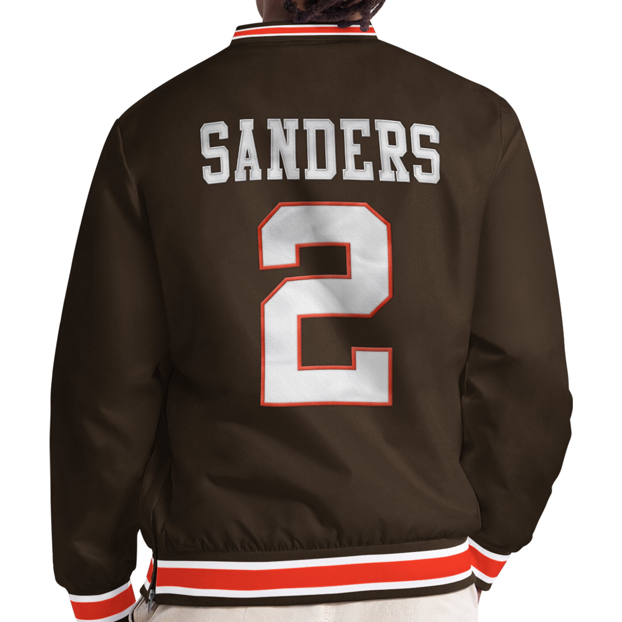 Pull à col en V Starter Shedeur Sanders marron Cleveland Browns pour homme
