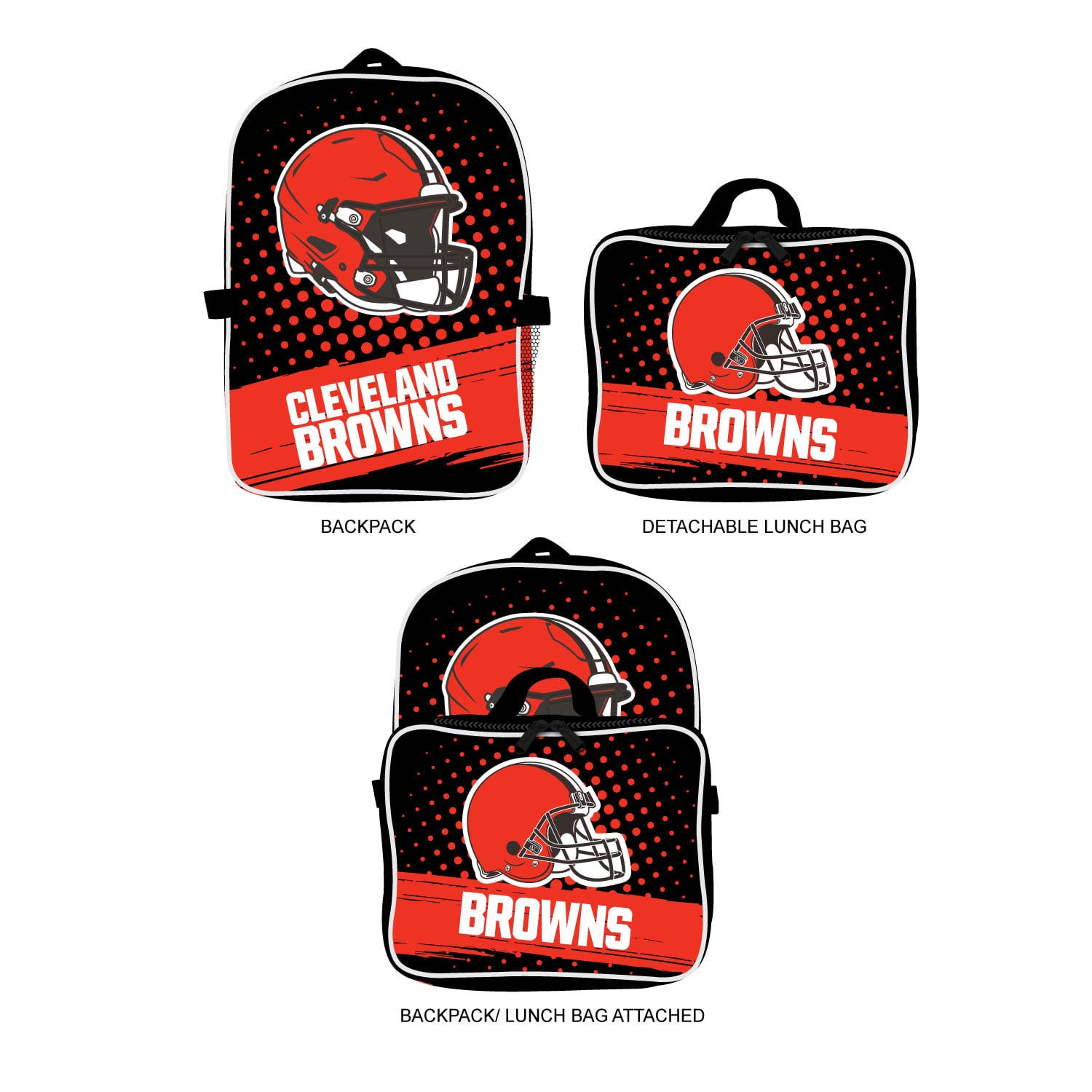 Ensemble sac à dos et boîte à lunch MOJO Cleveland Browns (2 pièces)