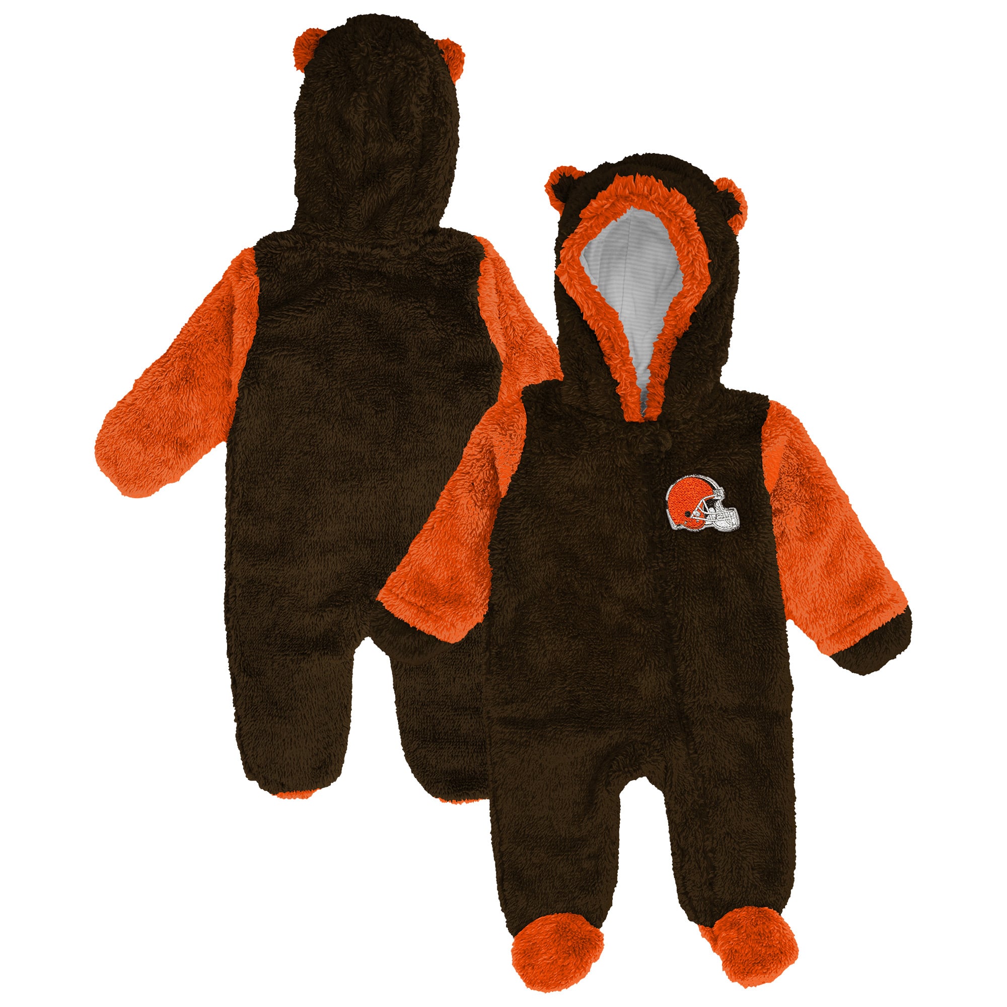 Grenouillère en polaire à fermeture éclair intégrale Outerstuff marron Cleveland Browns pour nouveau-né